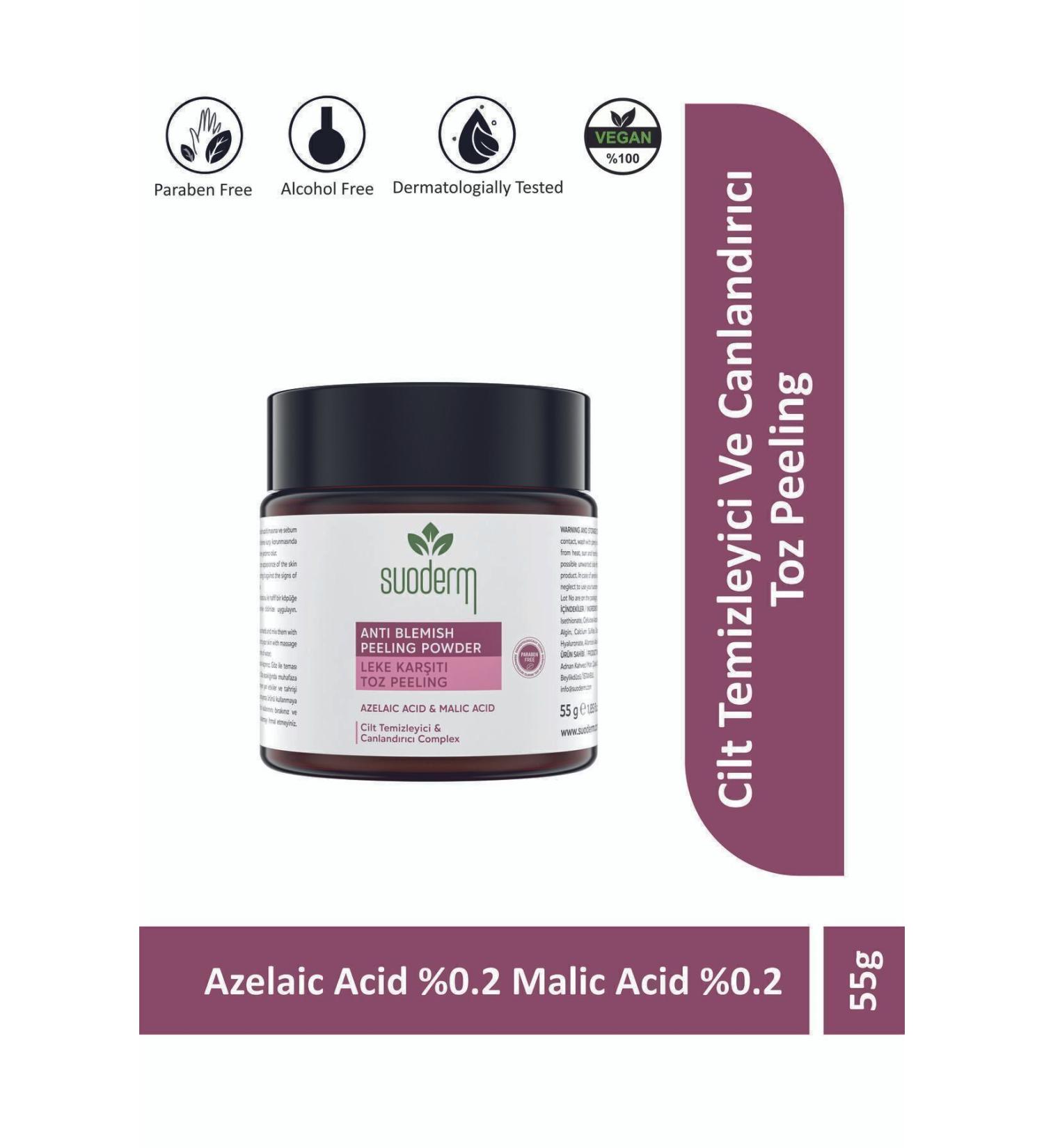 SUODERM Anti-Stain Enzyme Powder Peeling Skin Cleansing and Revitalizing Complex Azelaic Acid & Malic Acid - Buy Online on GoSupps.com
