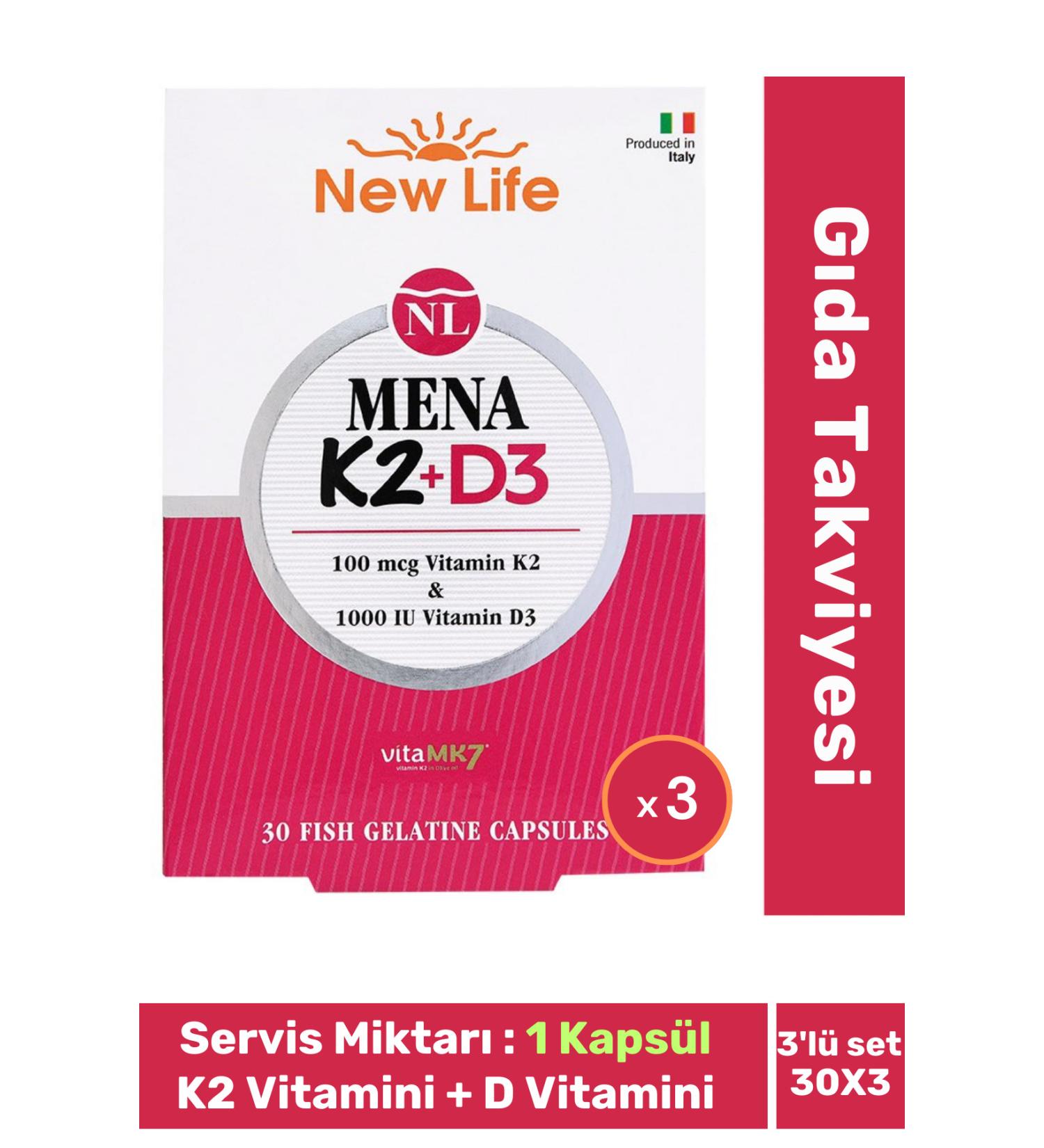 Fit1001 New Life Immune System Mena K2 D3 30 Capsules 3 Boxes Food Supplement