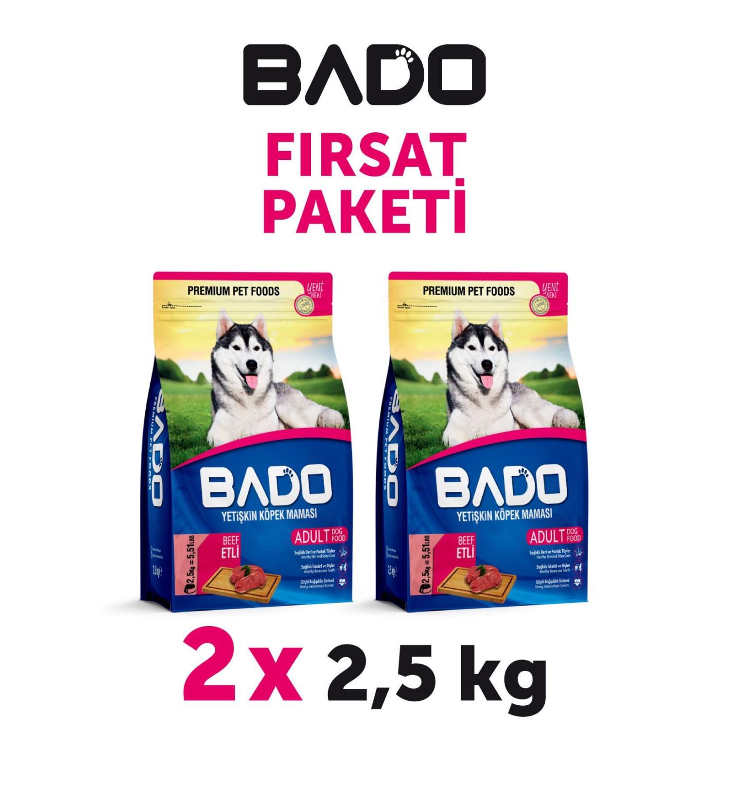 Bado Adult Dog Food Meaty Steak 2.5 Kg 2-Piece