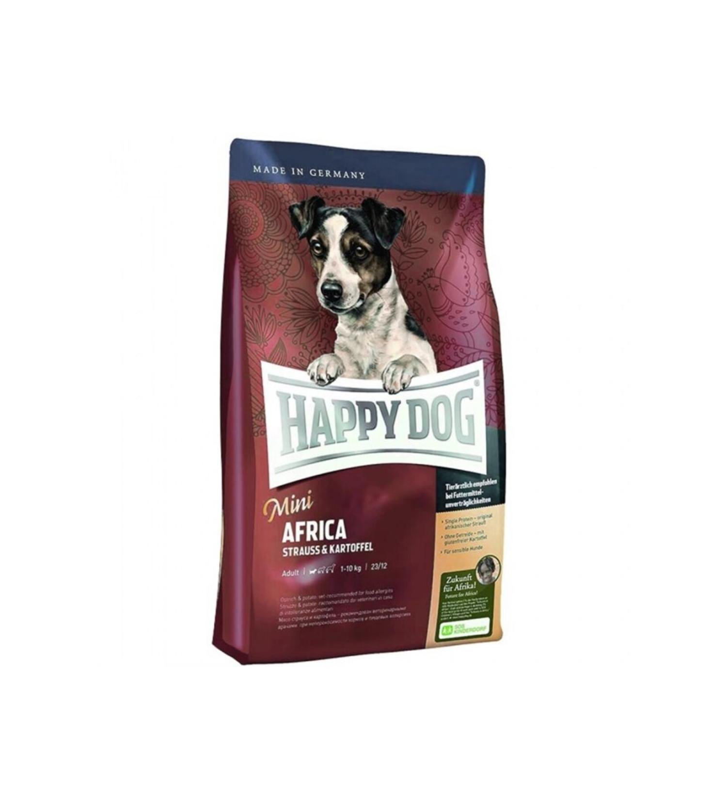 Happy Dog Africa Ostrich Meat and Potato Mini Breed Adult Dog Dry Food 4 Kg