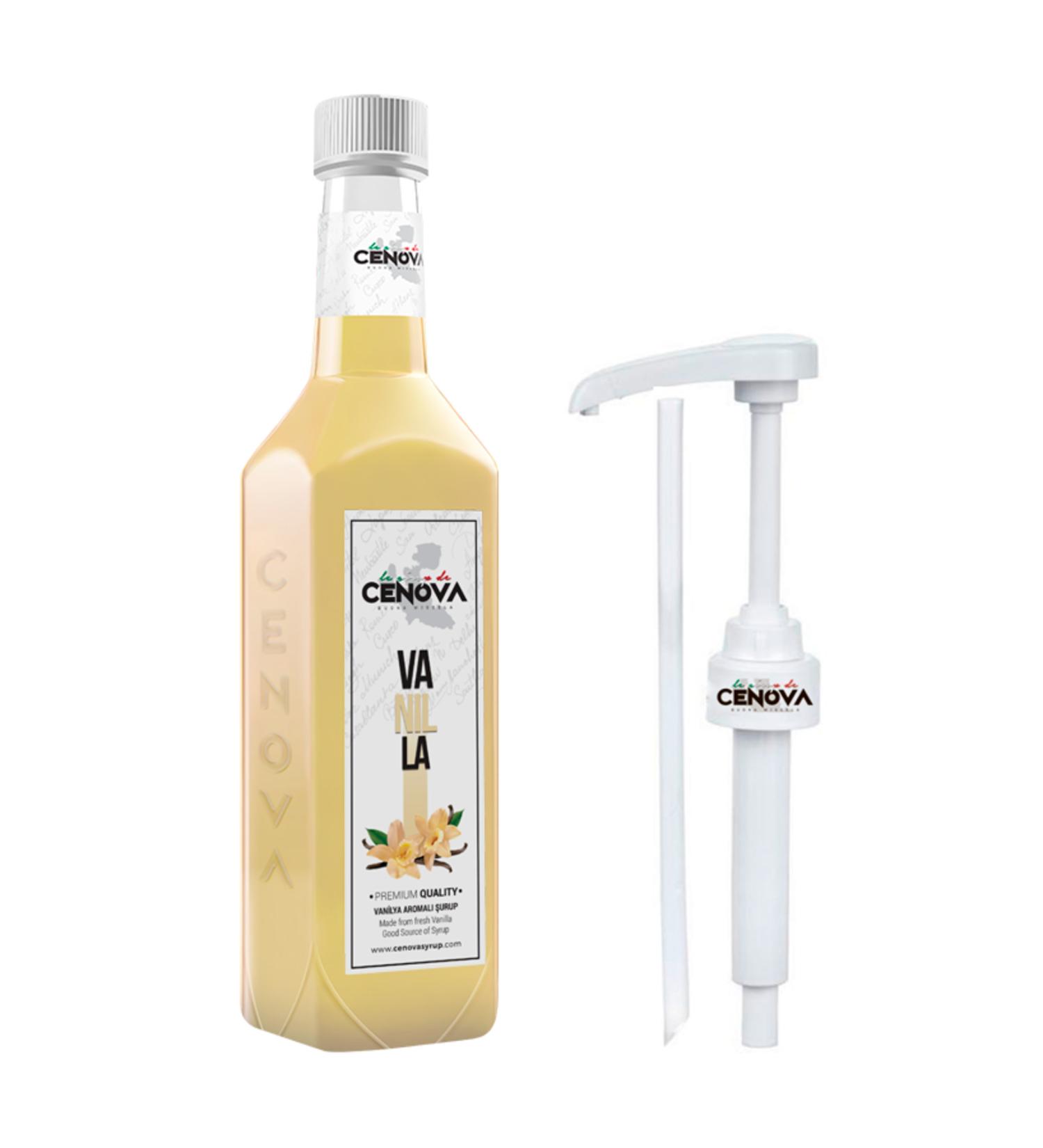 Cenova Cenpva Vanilla Coffee-Cocktail Syrup 1000 ML Gourmet Series Pump Included