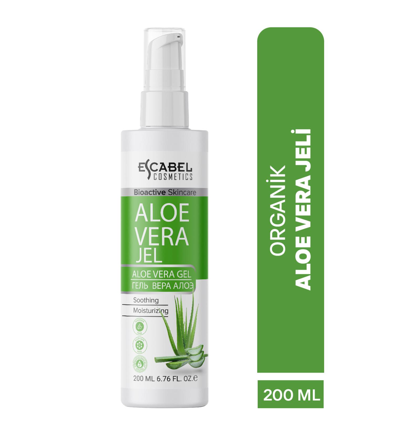 Escabel Organic Aloe Vera After Sun and Epilation Vitamin Paraben Free Gel 200ml - Buy Online on GoSupps.com