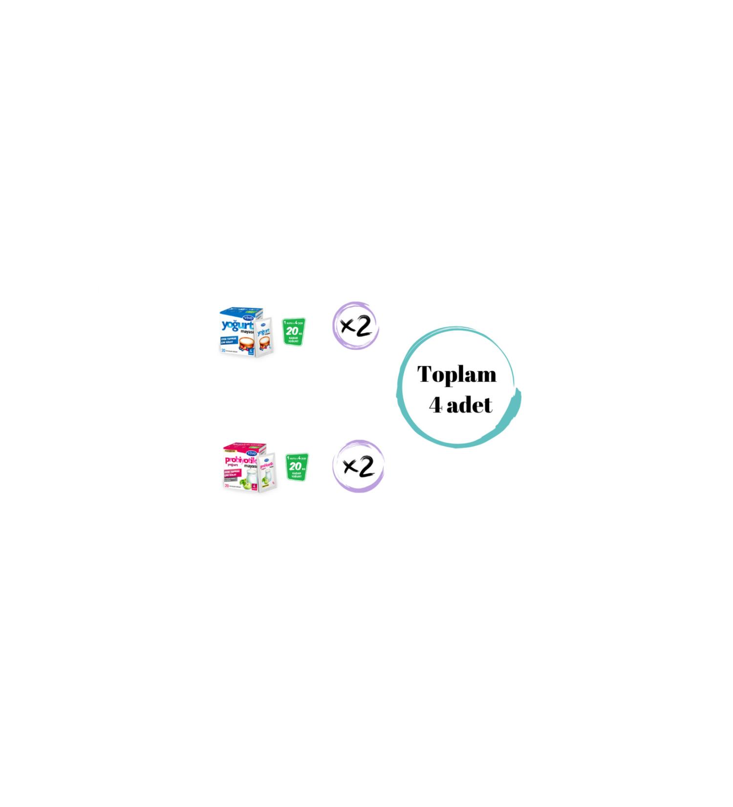 vivo Yogurt Starter + Probiotic Yogurt Starter (4 pieces in total)