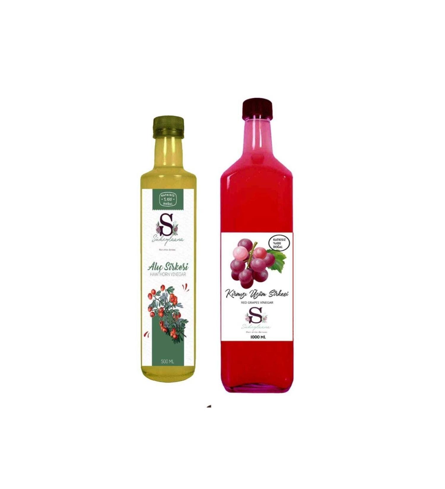 Suheylaana Natural Hawthorn Vinegar 500 Ml Natural Red Grape Vinegar 1000 Ml