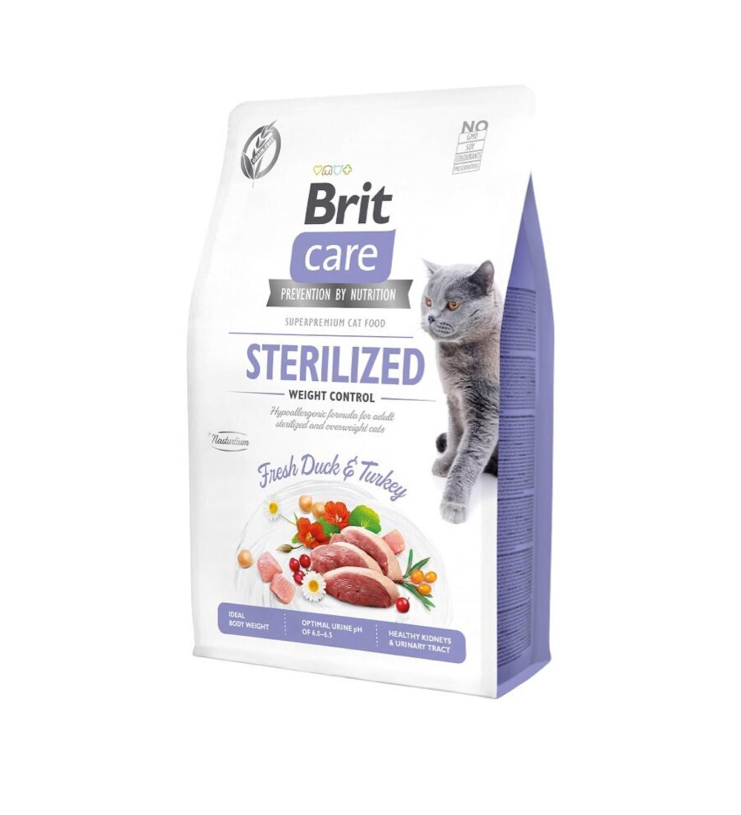 Brit Care Duck Sterilized Adult Cat Food 7 Kg.