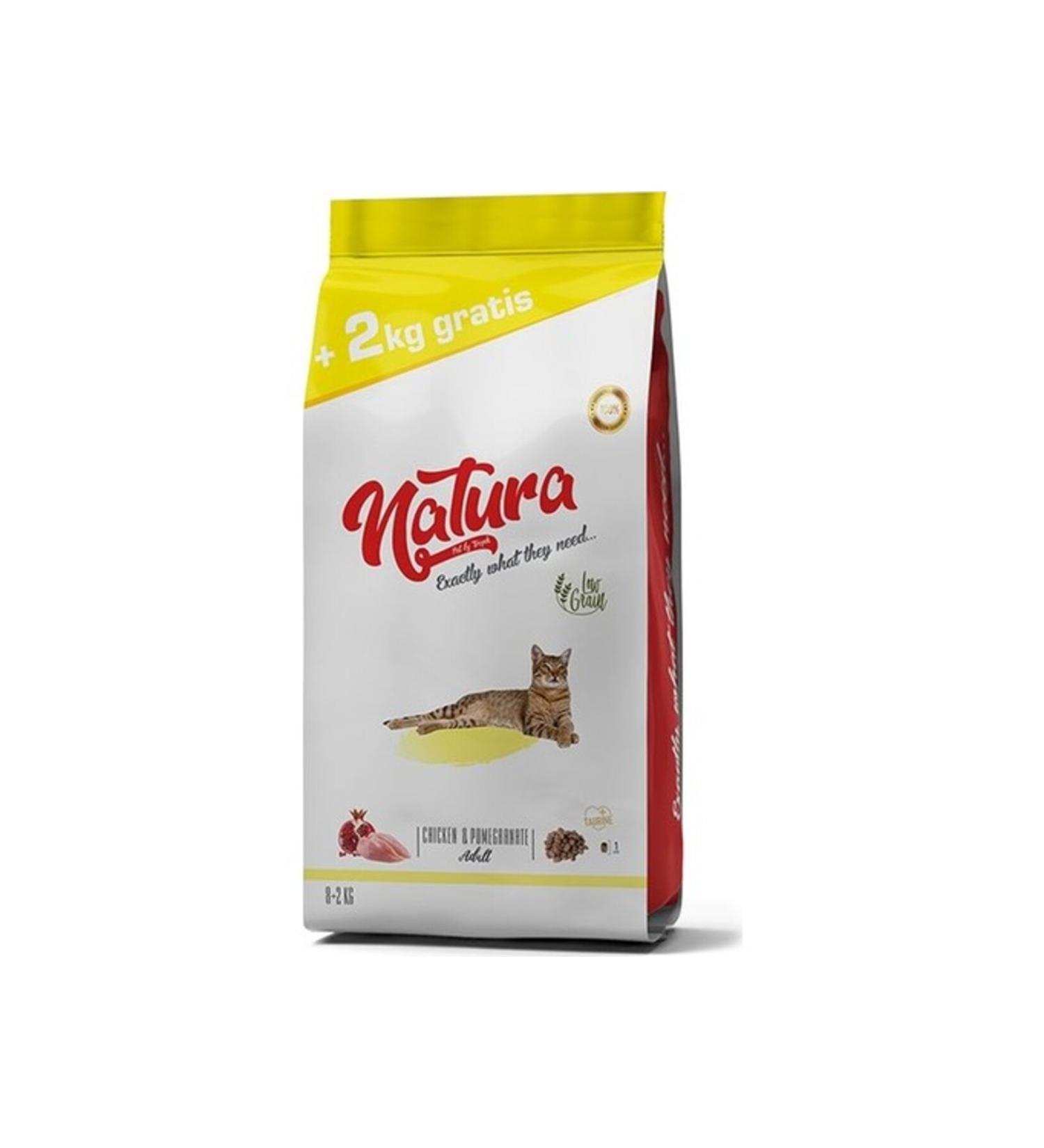 Natura Pet Natura Low Grain Chicken and Pomegranate Adult Cat Dry Food 8+2 Kg