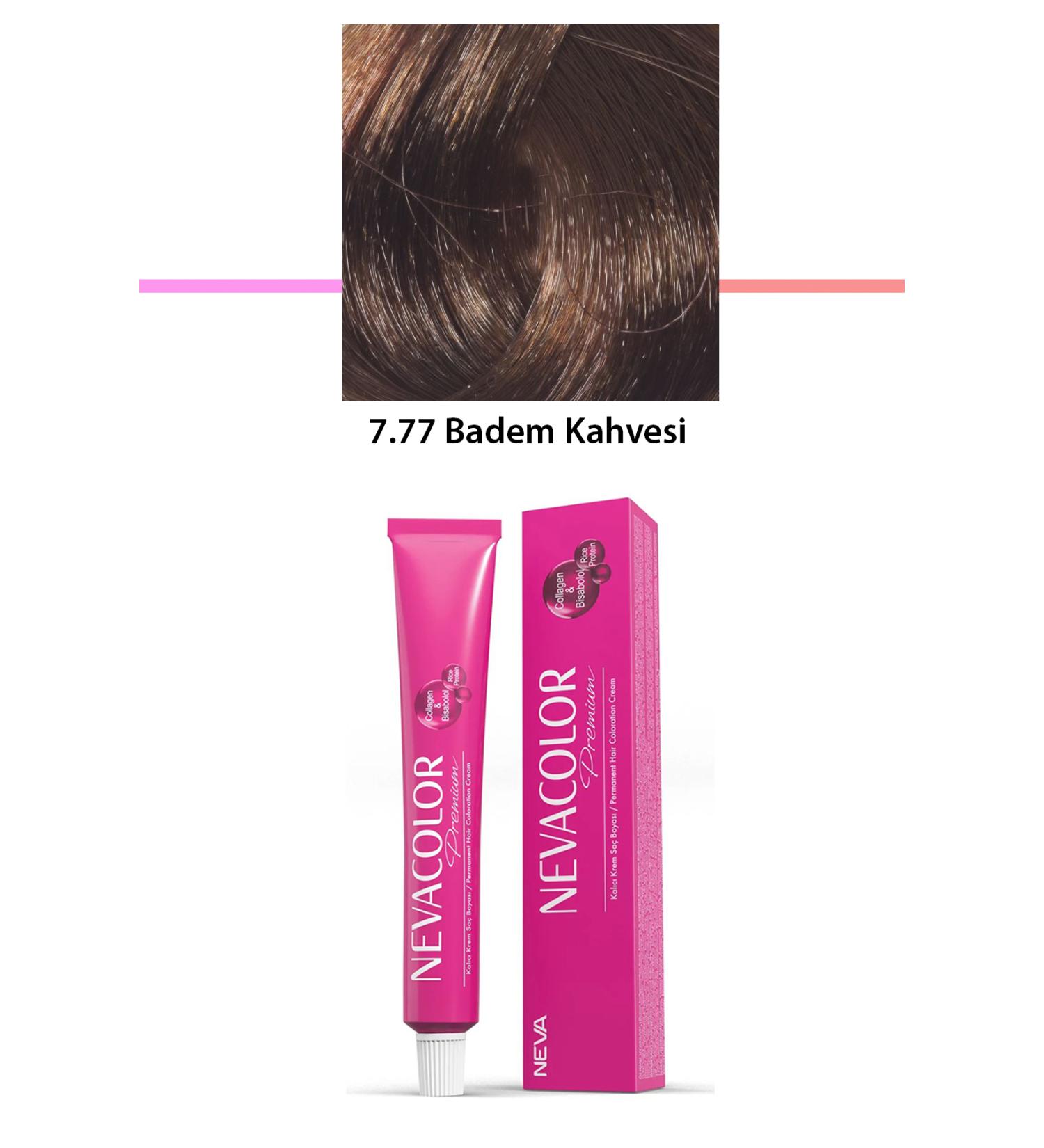 Premium 7.77 Almond Brown - Permanent Cream Hair Dye 50 G Tube