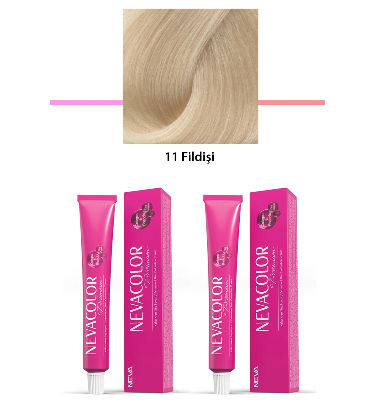 Afrodit 2 Set Premium 11 Ivory - Permanent Cream Hair Dye 2 X 50 g Tube