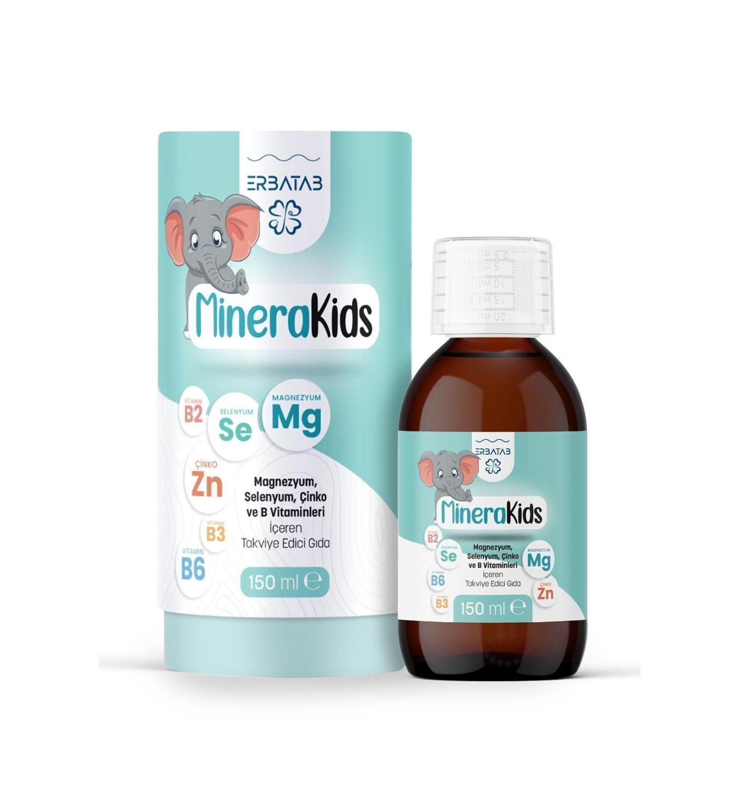 Erbatab Children's Multivitamin (Magnesium Zinc Selenium) Minera Kids 150 ml - Buy Online on GoSupps.com