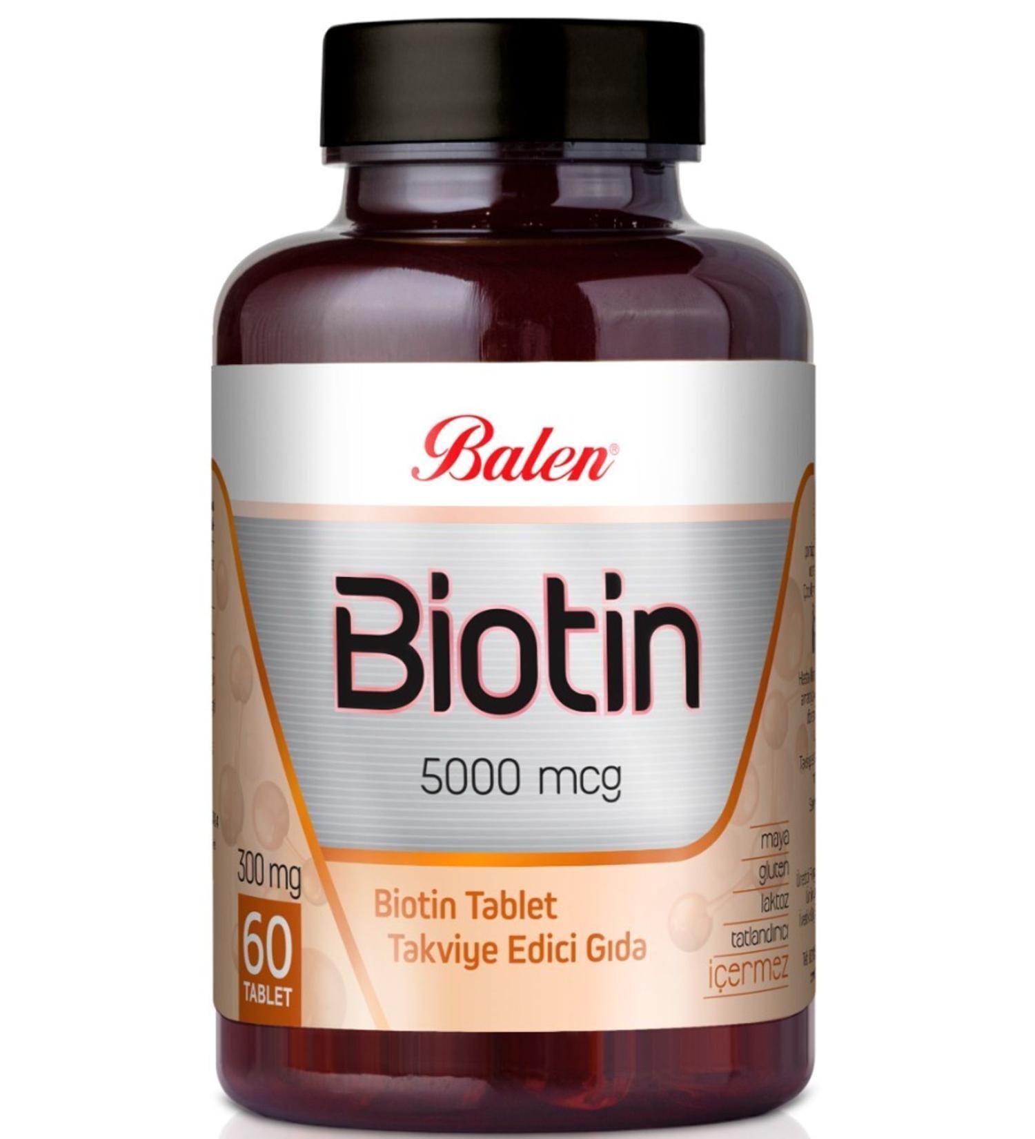 Balen Biotin 300 Mg 60 Tablets Food Supplement
