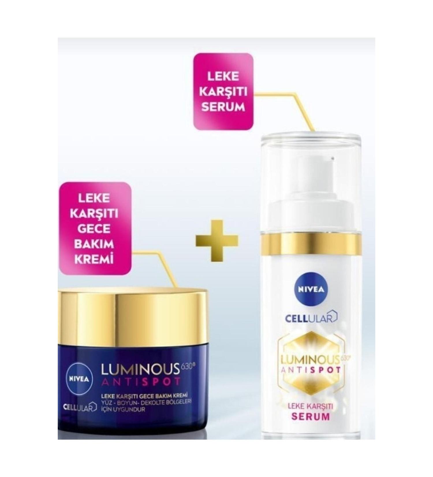 NIVEA Luminois 630 Anti-Blemish Skin Serum 30ml and Luminois 630 Anti-Blemish Night Face Cream 50ml