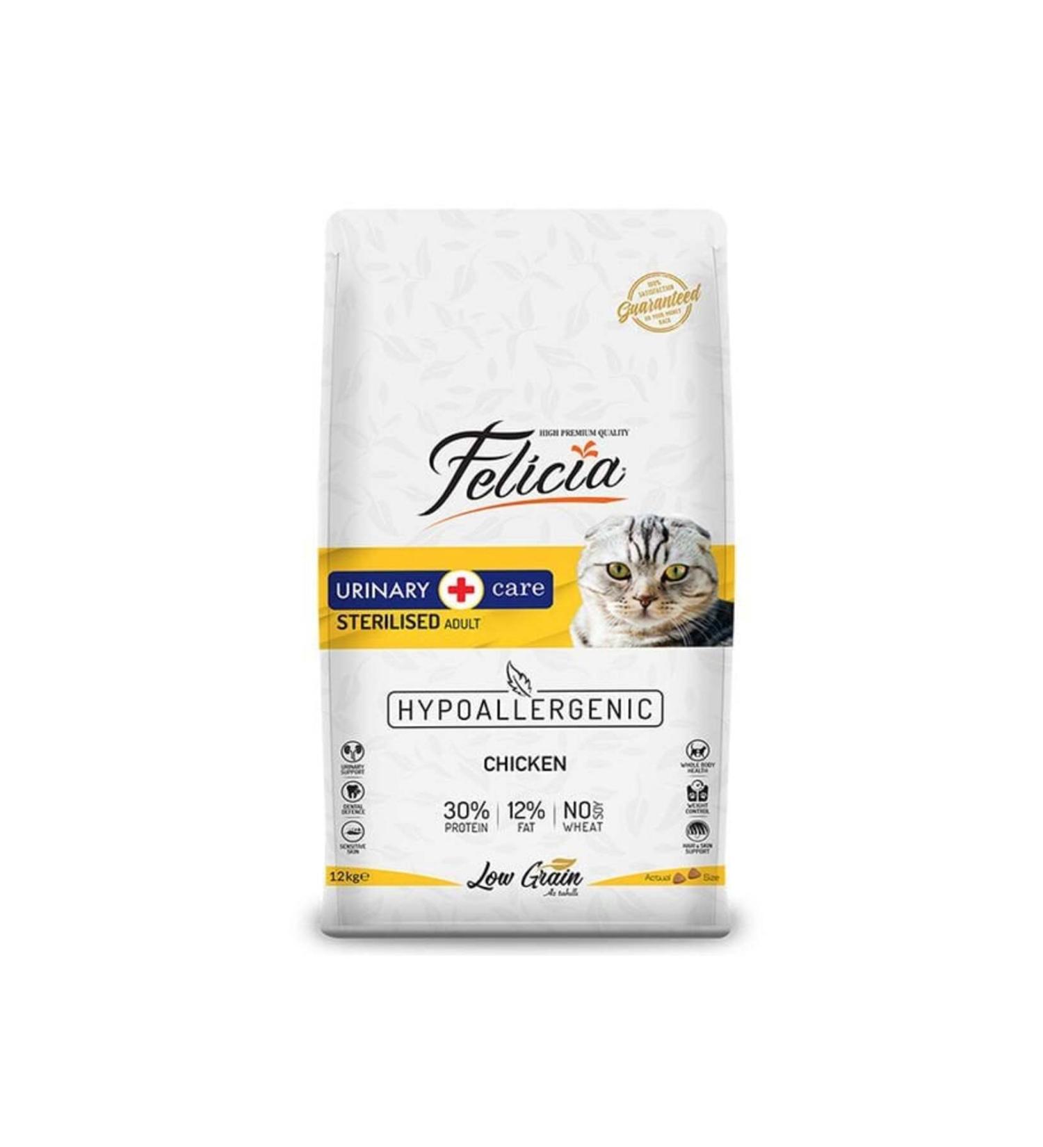 Felicia Low Grain Hypoallergenic Chicken Sterilized Cat Food 12 Kg - Farmapets
