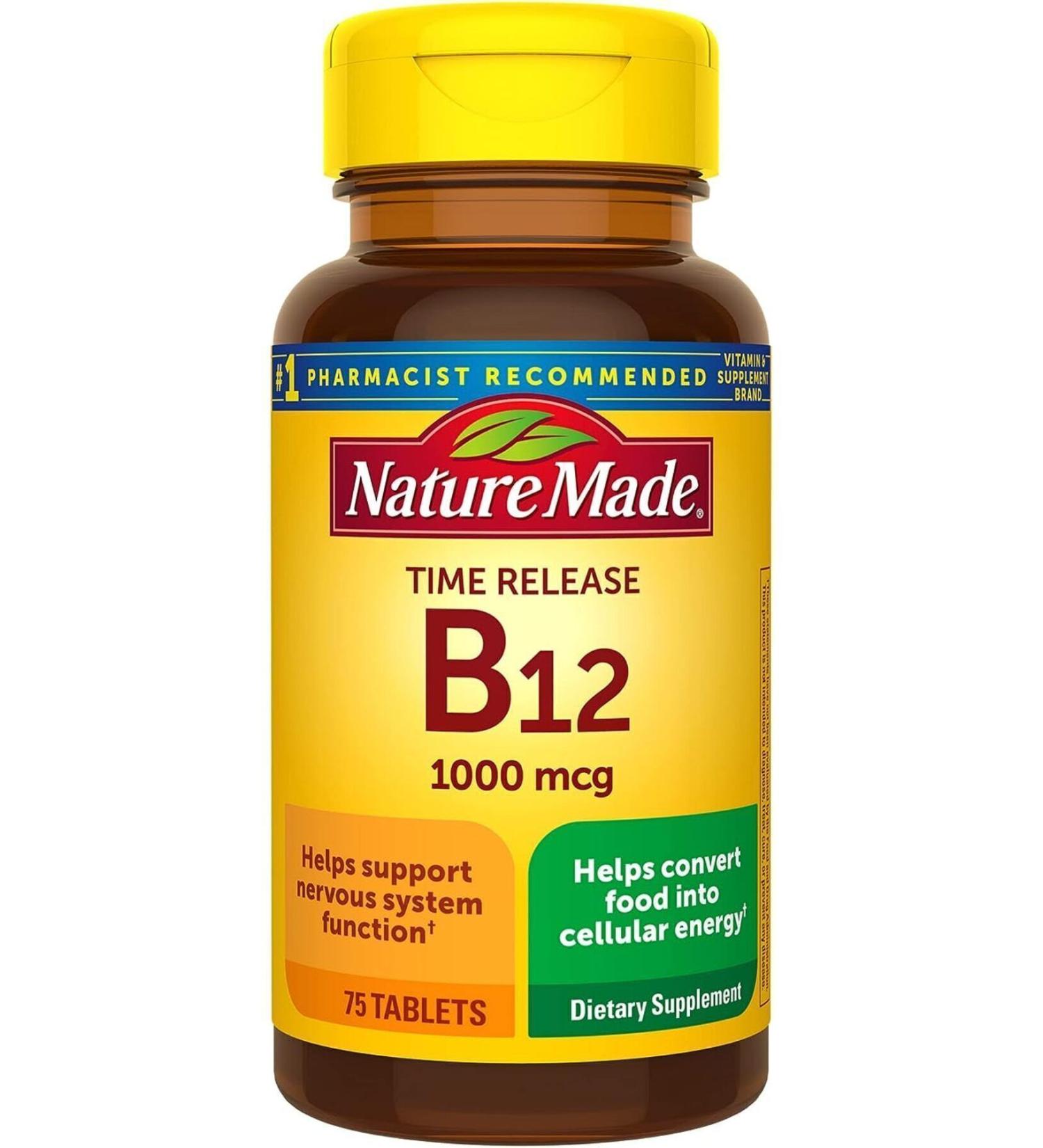 Nature Made Time Release Vitamin B12 1000 mcg 75 Tablets - Buy Online on GoSupps.com