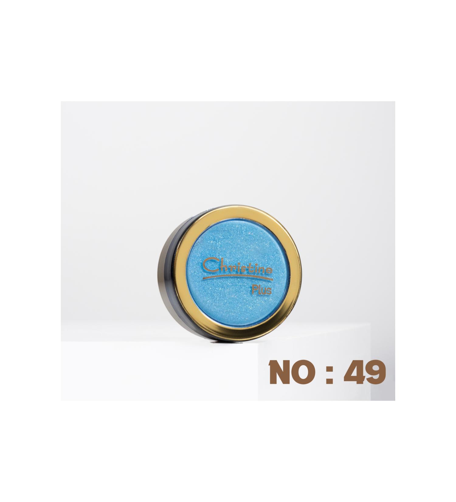 Christine Plus Glitter Single Eyeshadow Soft Color Shiny Eyeshadow Light-Blue No:49