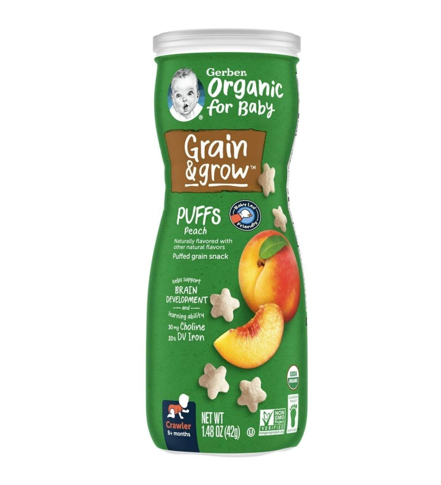 Gerber Organic Puffs Peach Snack 42 Gr.