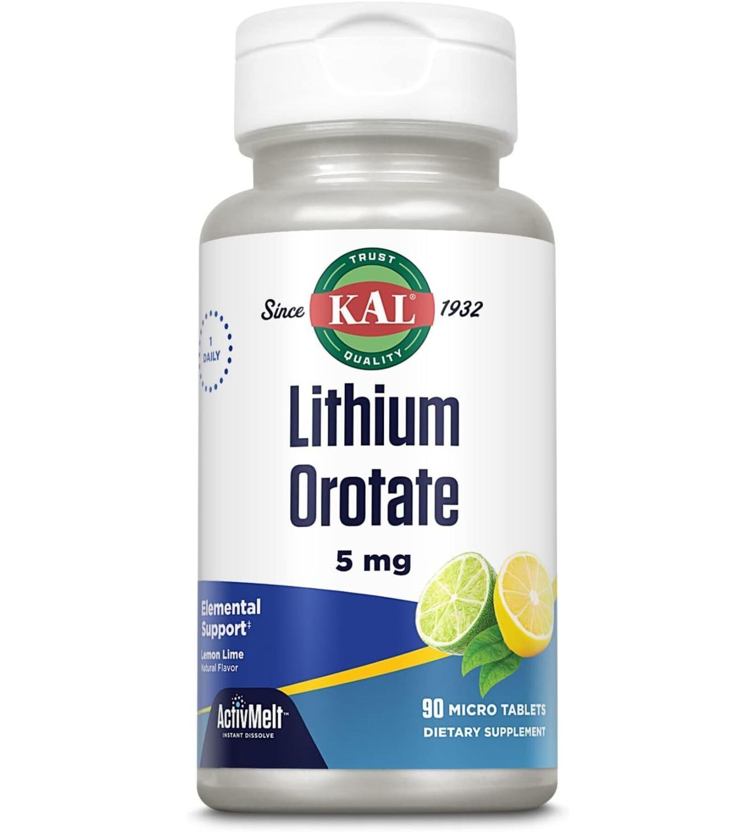 KL Kal Lithium Orotate Activemelt 5 mg 90 Tablets