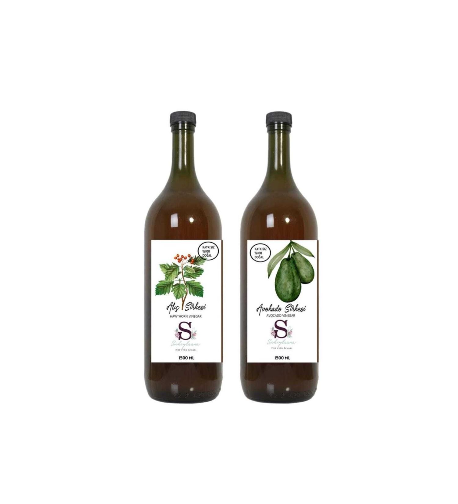 Suheylaana Hawthorn Vinegar 1500 Ml And Natural Avocado Vinegar 1500 Ml