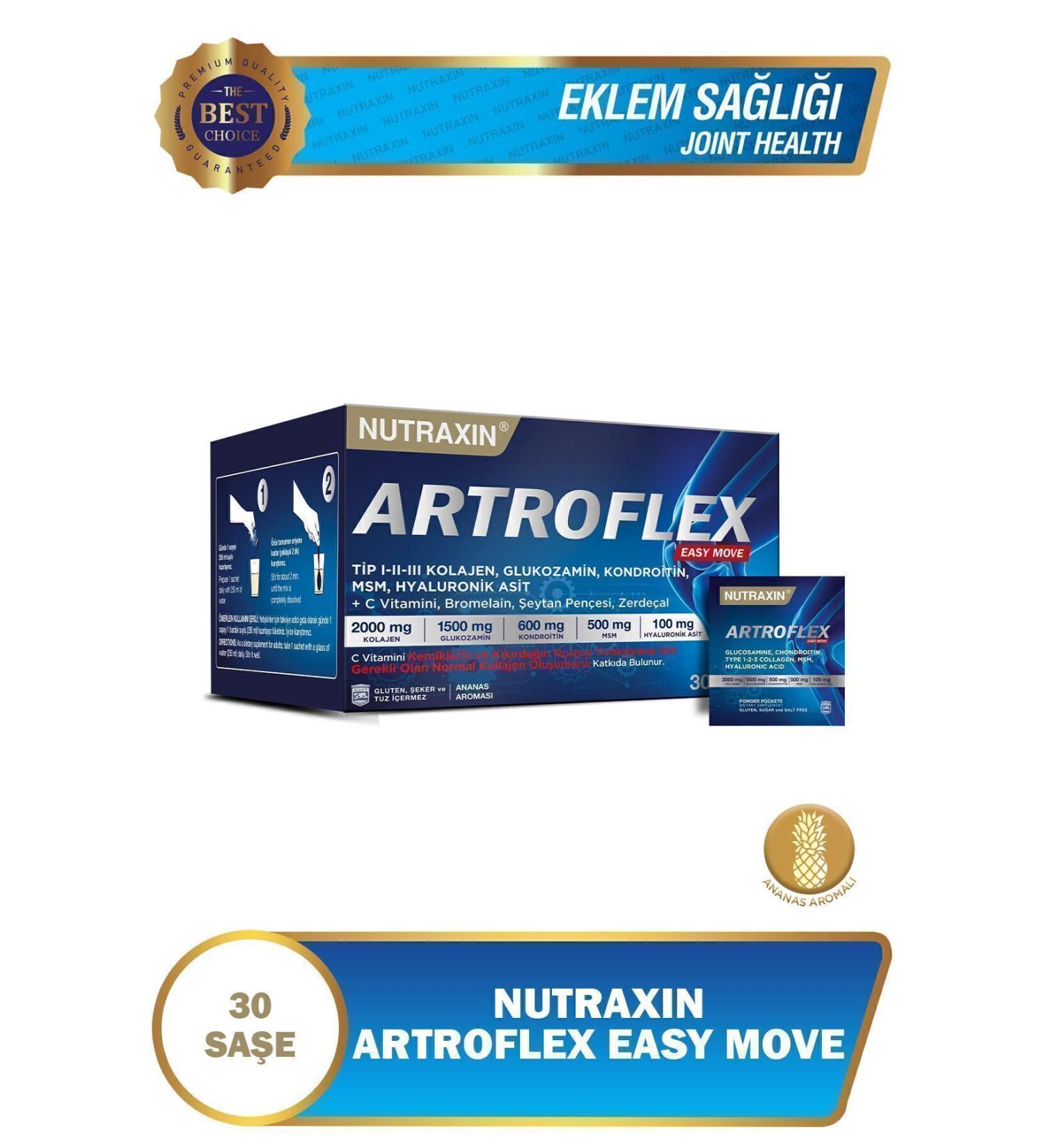 Nutraxin Artroflex Easy Move Sachet 30x6 gr - Glucosamine Chondroitin Msm Bromelain Collagen Okra Flower - Buy Online on GoSupps.com