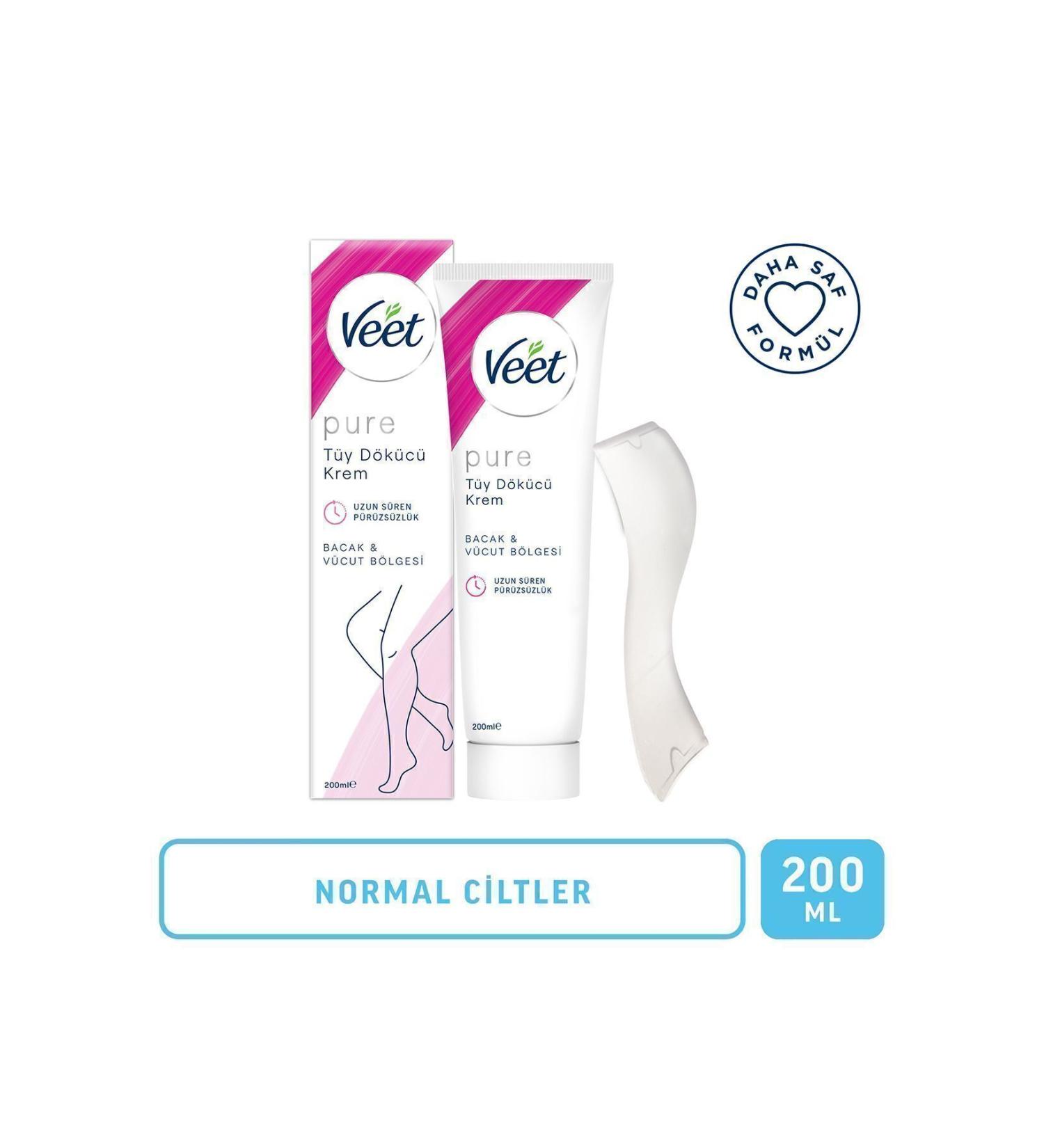 Veet Pure Hair Removal Cream Legs and Body Area Normal Skin 200 ml Ammonia Free Fresh Scent - Buy Online on GoSupps.com