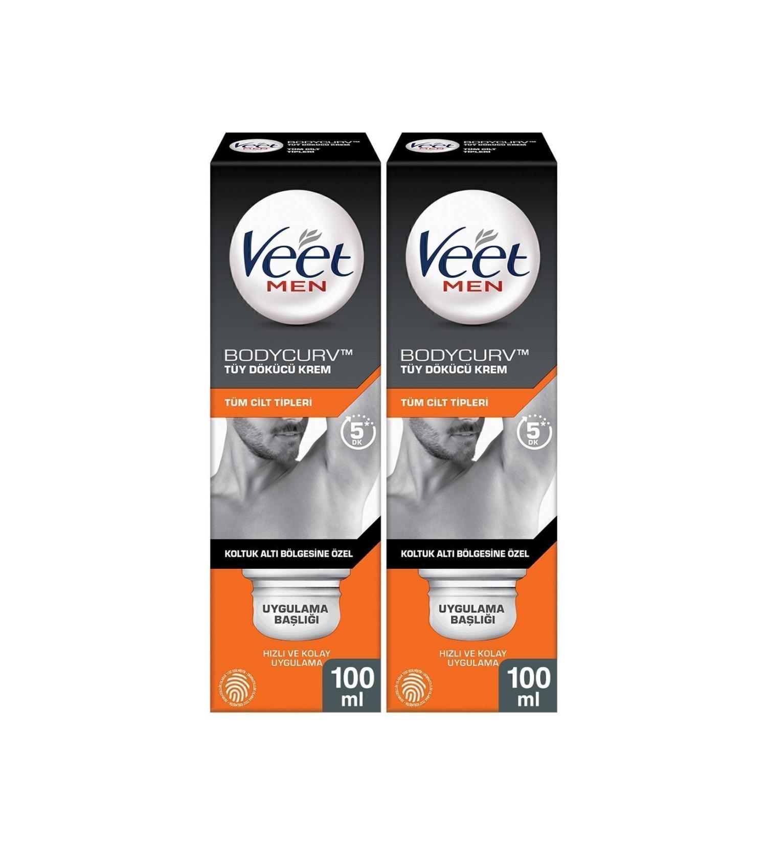 Veet Men Underarm Hair Removal Cream for Men All Skin Types 100 ml X 2 Pieces - Buy Online on GoSupps.com