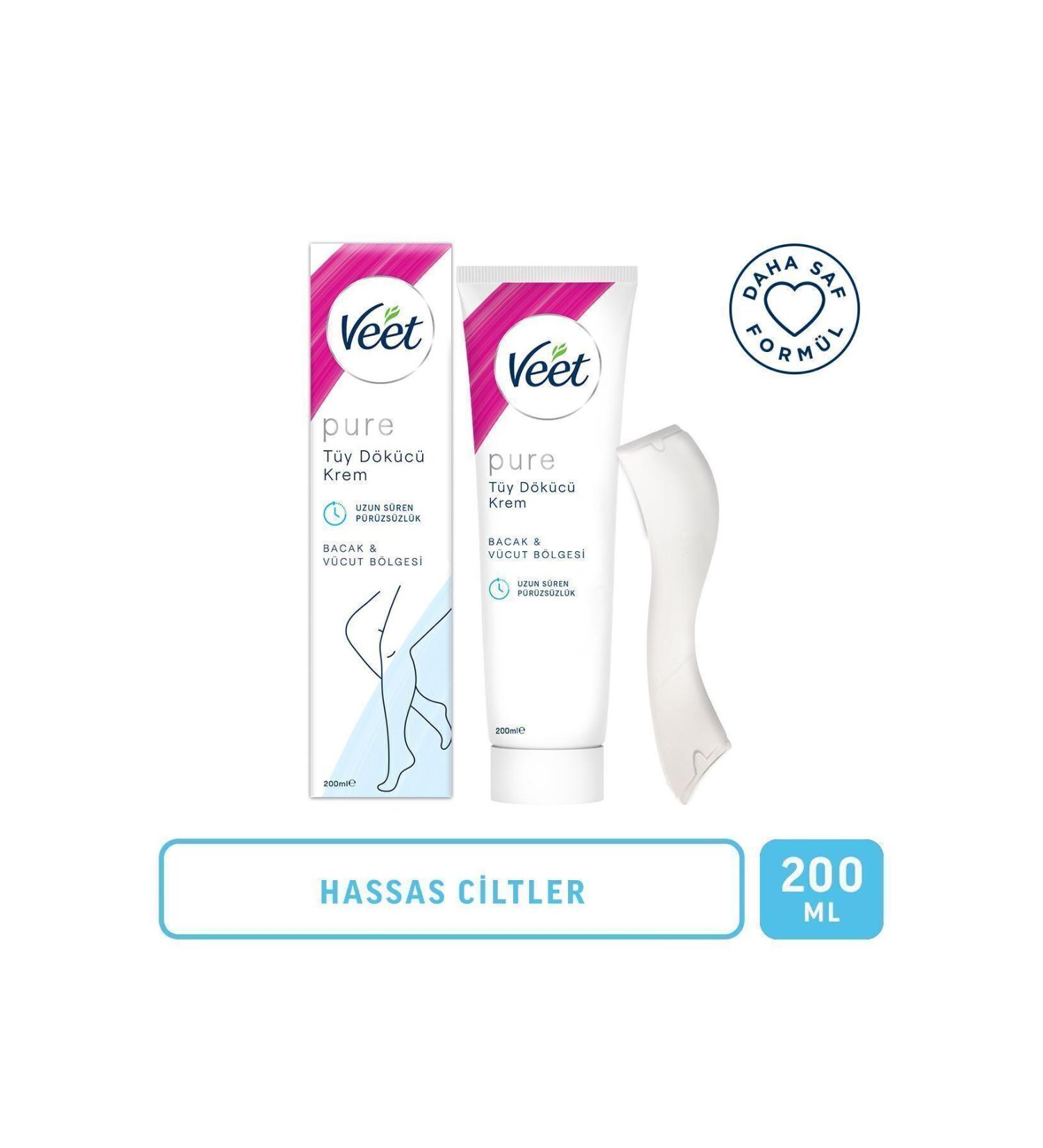 Veet Pure Hair Removal Cream for Sensitive Skin 200 ml Ammonia-Free Fresh Fragrance Purer Formula - Buy Online on GoSupps.com