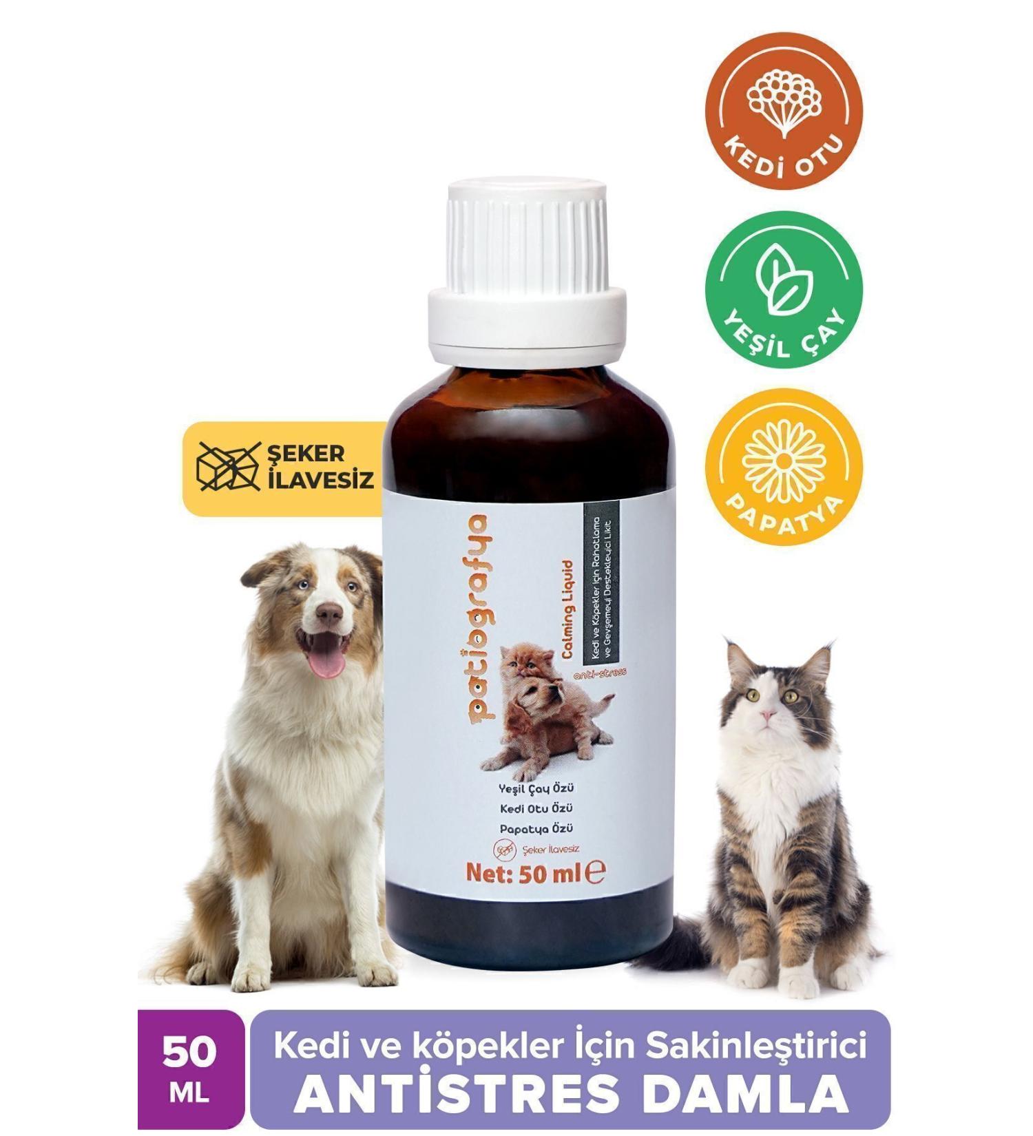 patiografya 0 Natural Calming Relax Soothing Anti-Stress Syrup for Cats and Dogs 50 ml