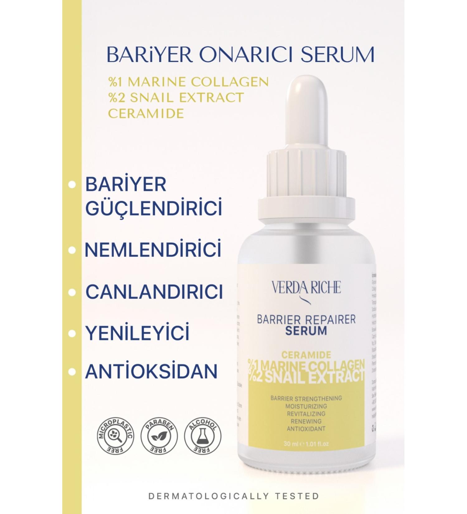 Verda Riche Barrier Repair Revitalizing Snail Extract Antioxidant and Marine Collagen Skin Care Serum - Buy Online on GoSupps.com