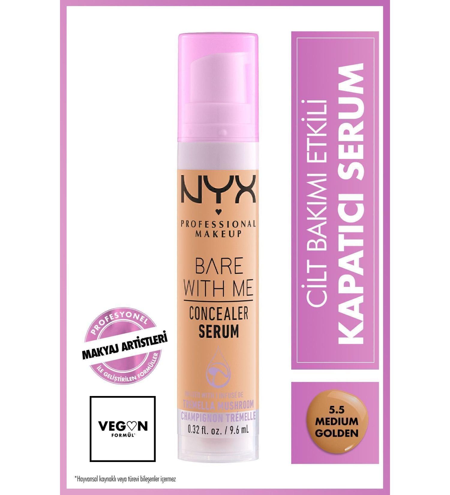 NYX Professional Makeup Bare With Me Concealer Serum 5.5 Medium Golden - Buy Online on GoSupps.com