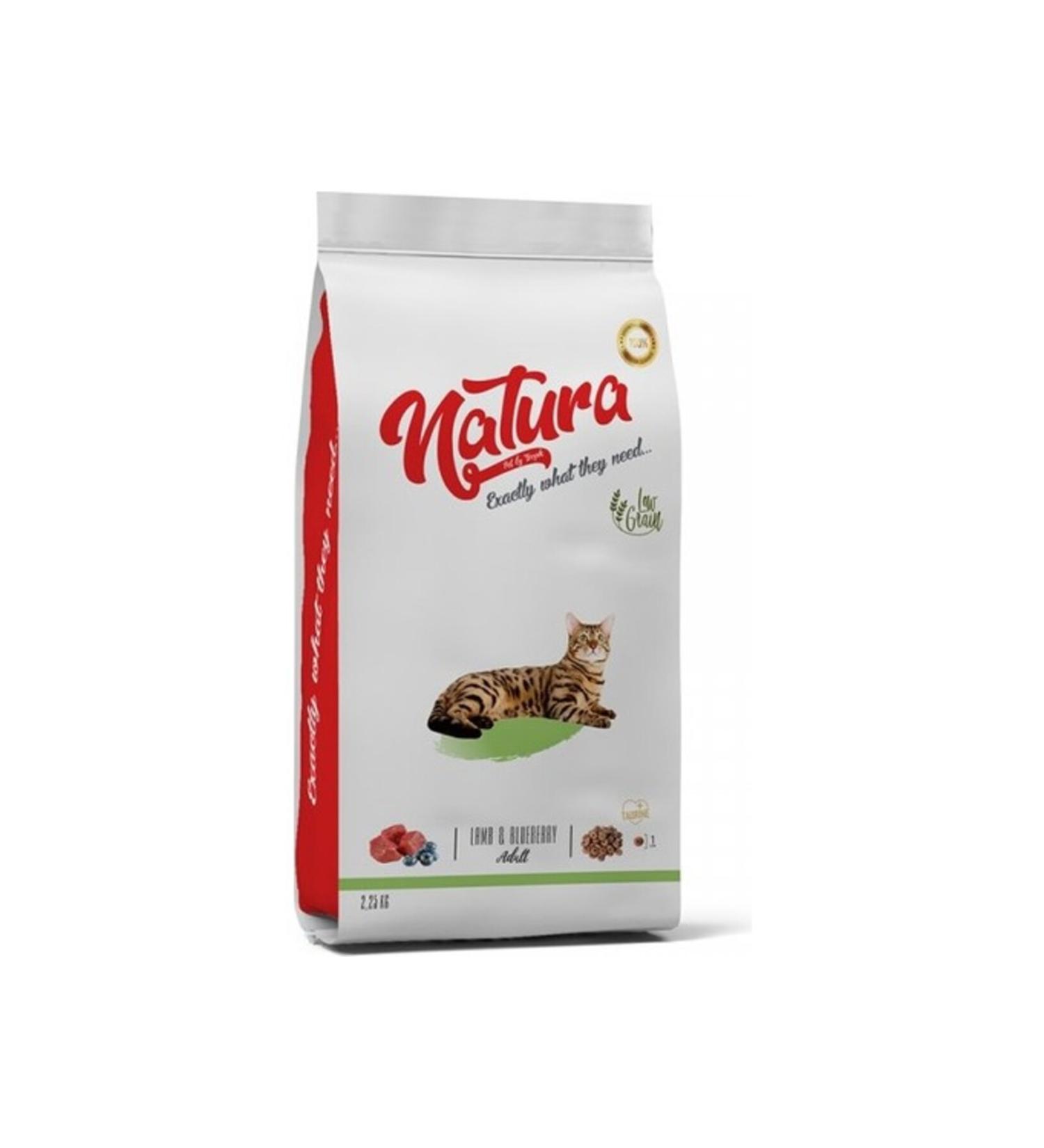 Natura Low Grain Lamb and Blueberry Adult Cat Dry Food 2.25 Kg