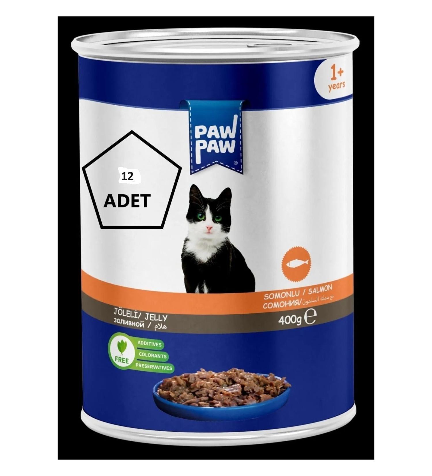 Paw Paw (KLASSMAMA) canned salmon cat with jelly 400gr 12-pack