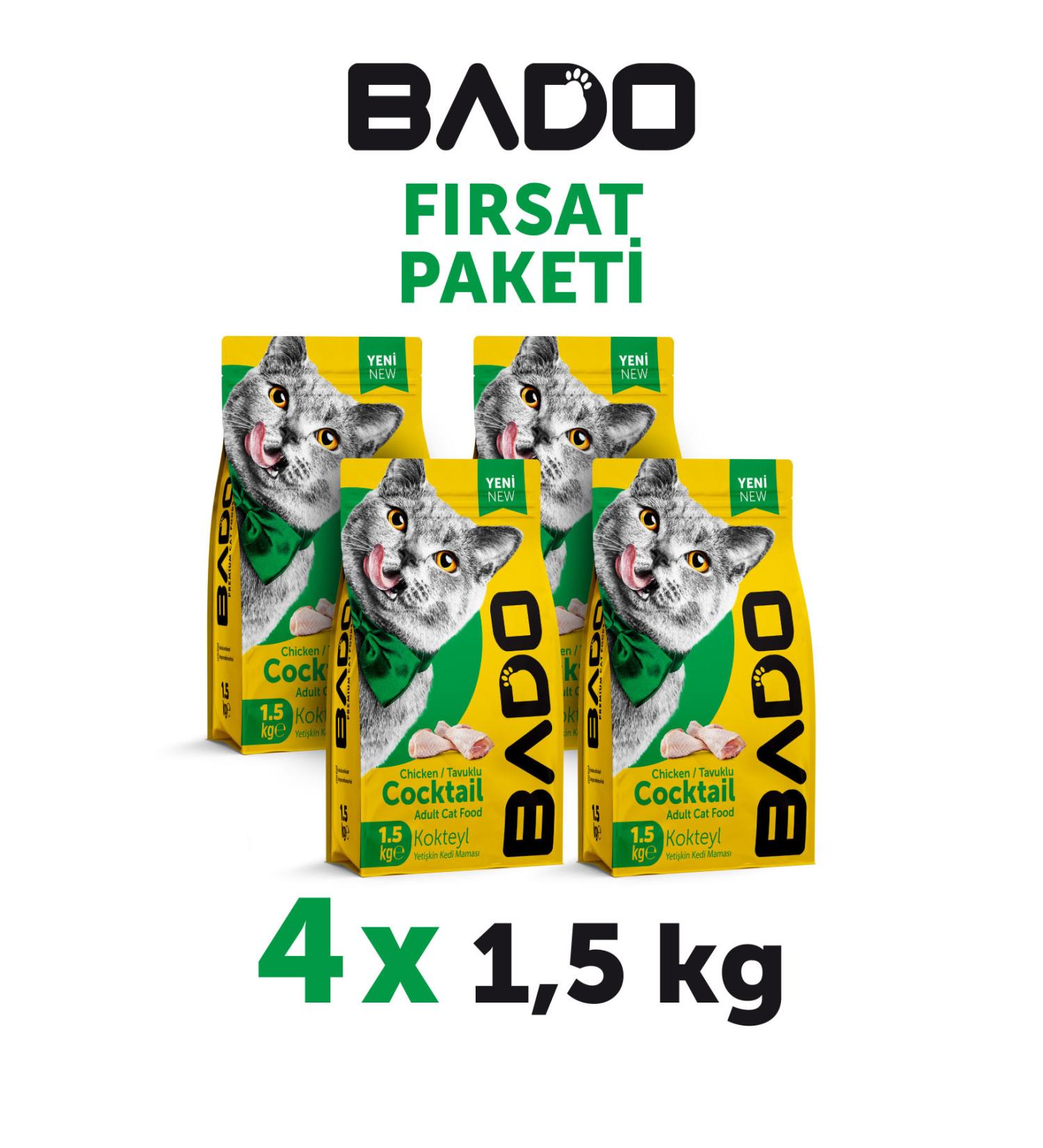 Bado Adult Cat Food Cocktail 1.5 Kg 4 Pieces