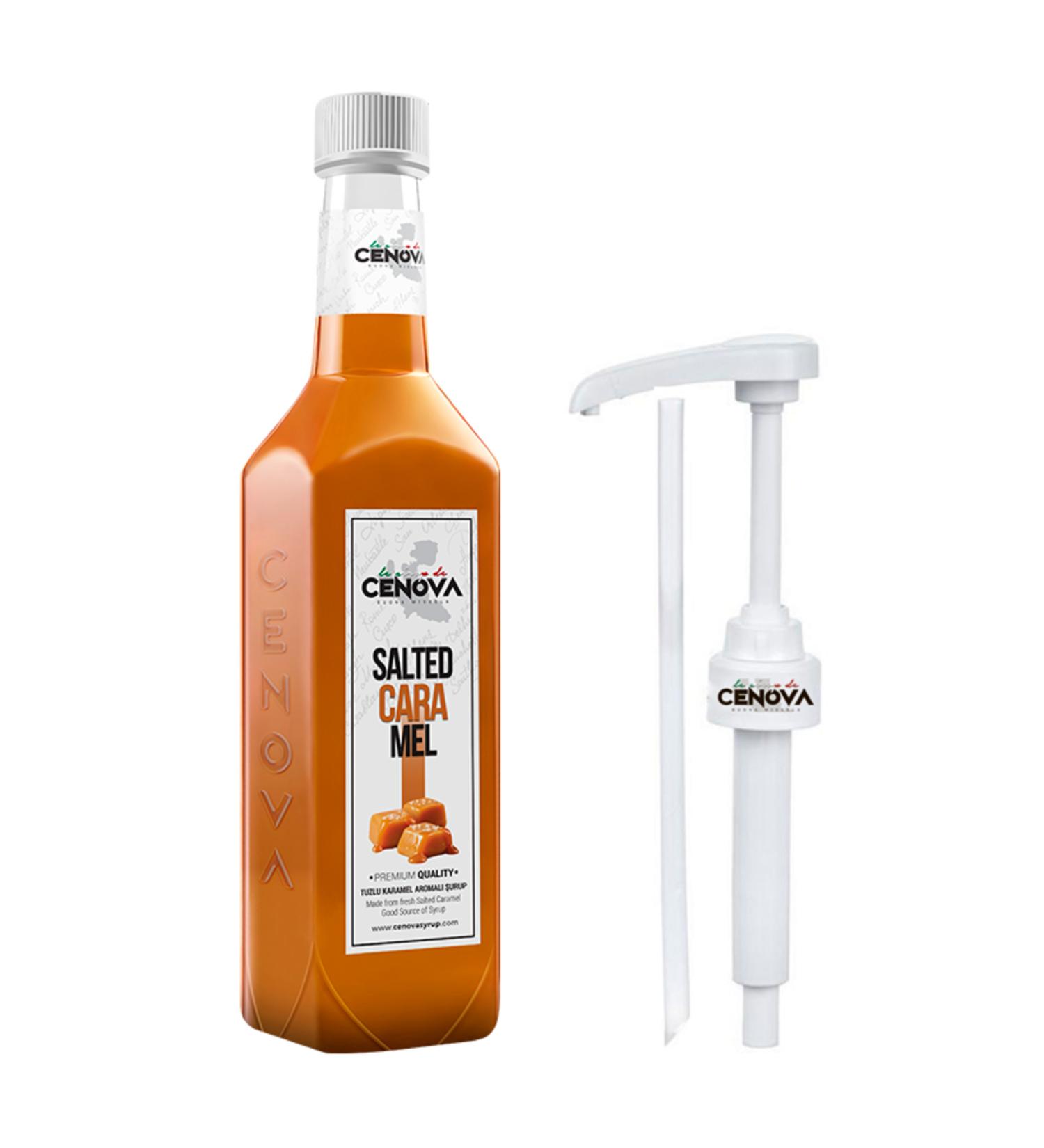 Cenova Salted Caramel Coffee-Cocktail Syrup 1000 ML Gourmet Series Pump Included - Buy Online on GoSupps.com