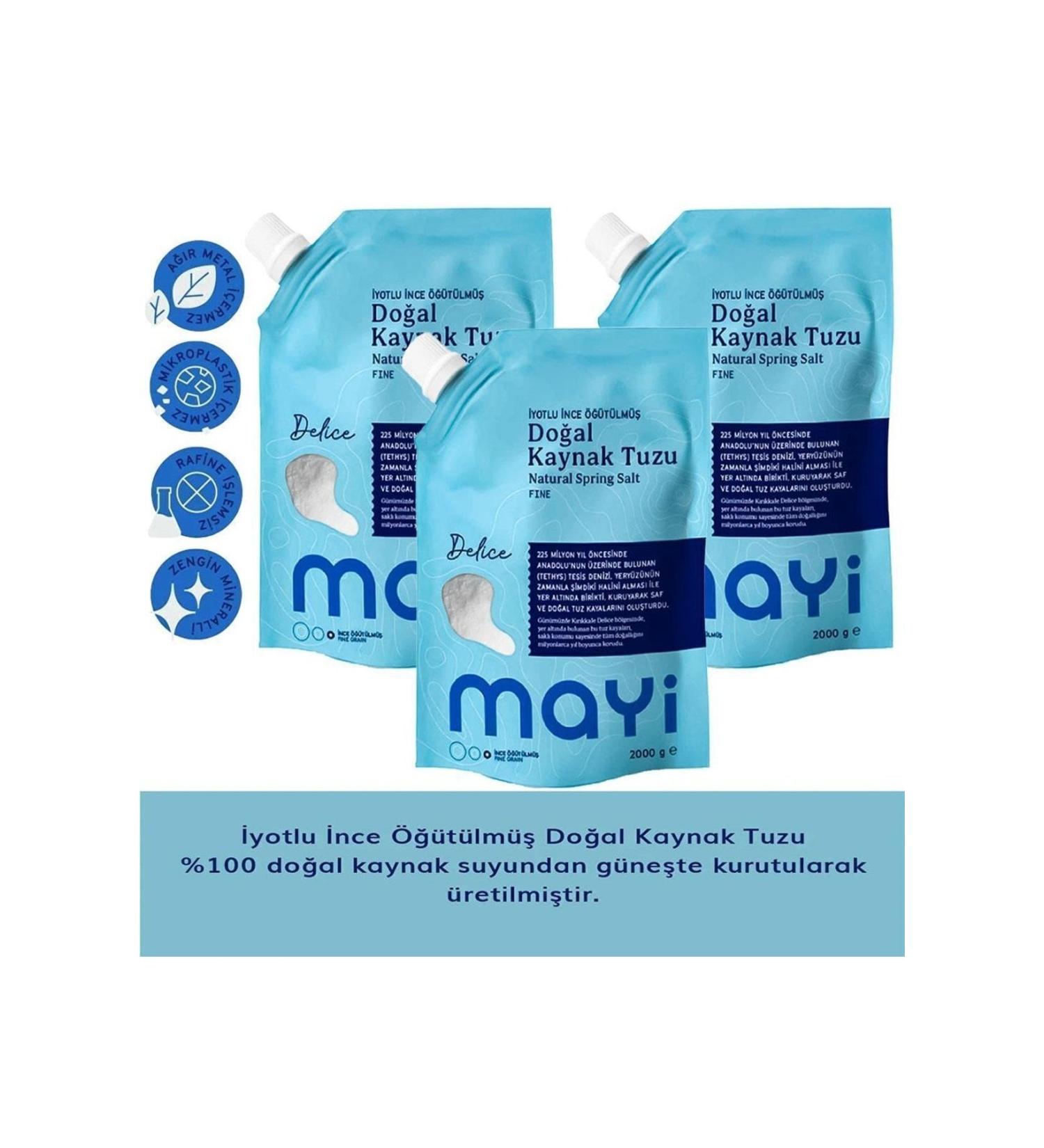 Mayi Salt Iodine Added Finely Ground Natural Spring Salt 3 X 2 Kg - Buy Online on GoSupps.com