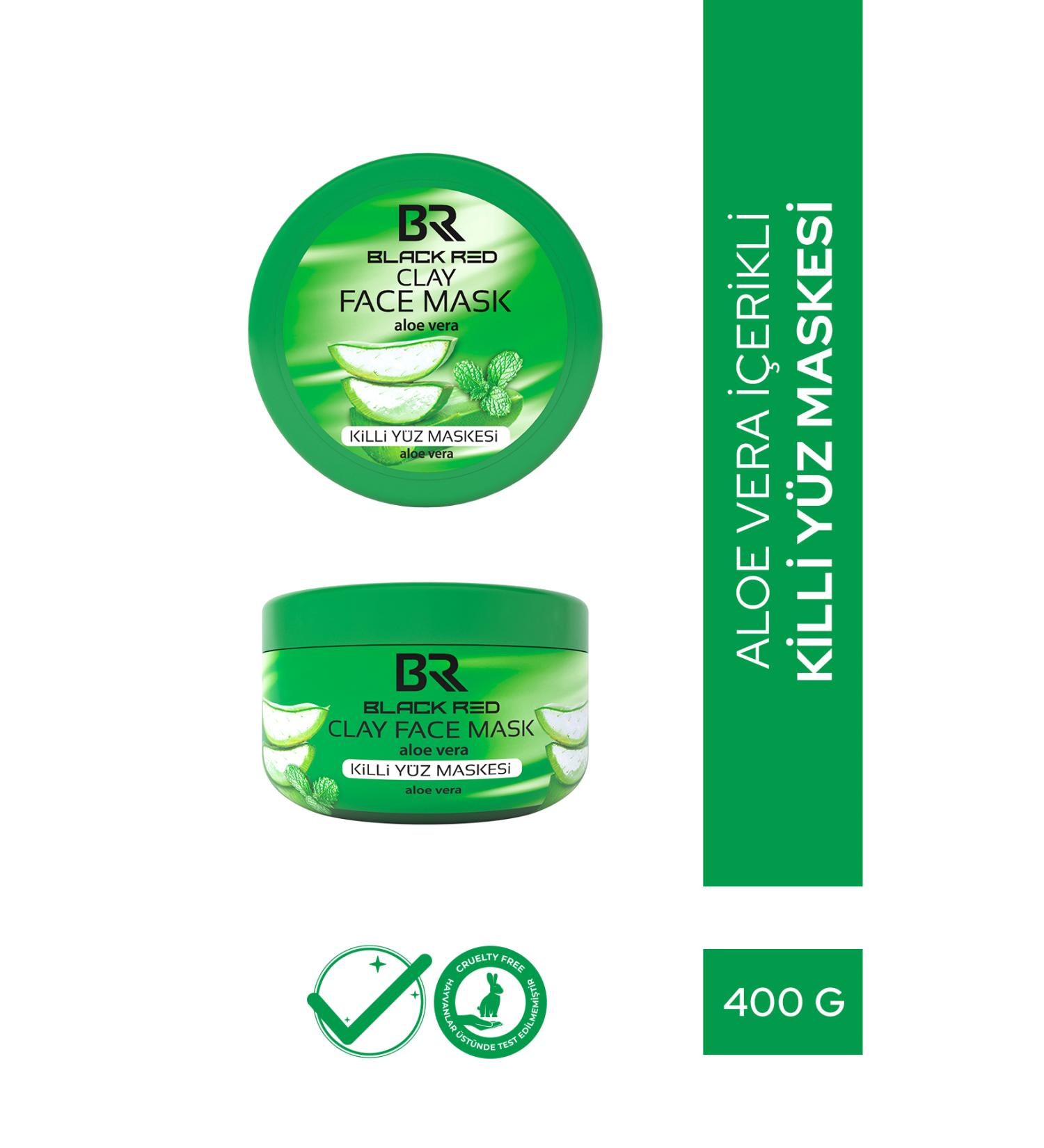 Black Red Black&Red Clay Mask Face Mask Aloe Vera Containing Clay Face Mask - 400g - Buy Online on GoSupps.com