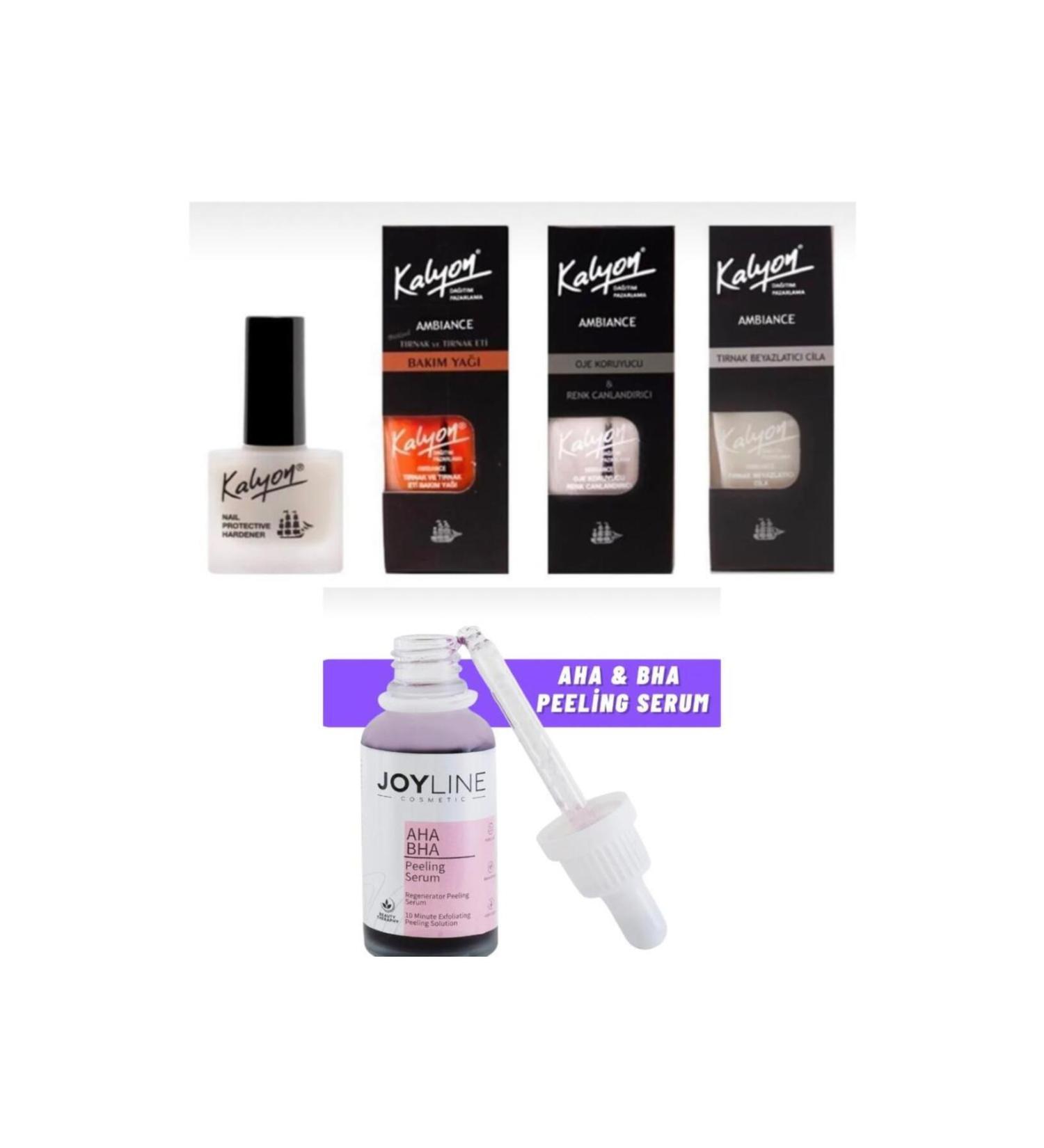 Kalyon Hardening Care Oil Protective Whitening 4 Piece Set + Joy Line Red Peeling Serum 30ml A