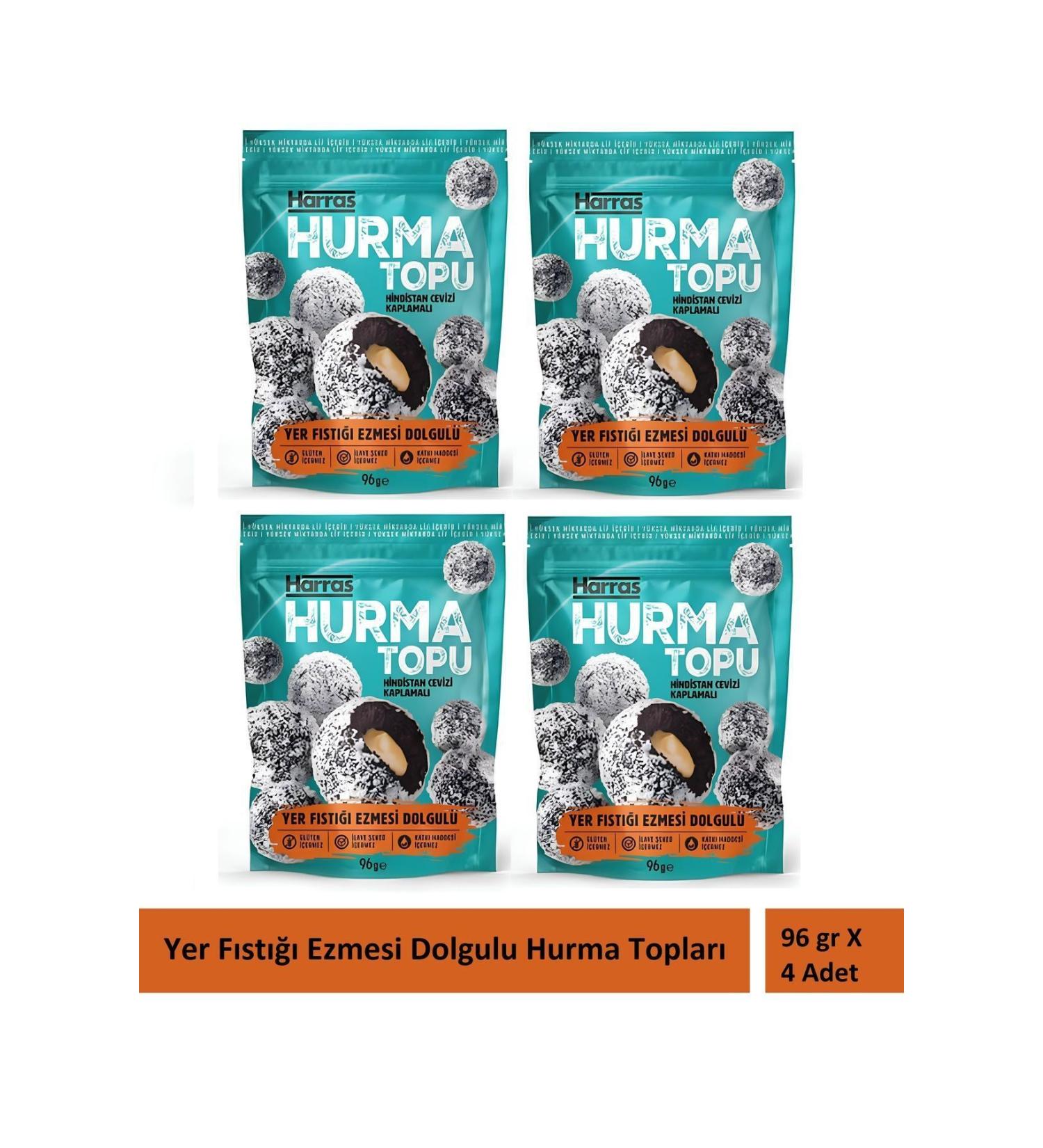 Harras Coconut Coated Date Balls 96 gr X 4 Pieces - Buy Online on GoSupps.com