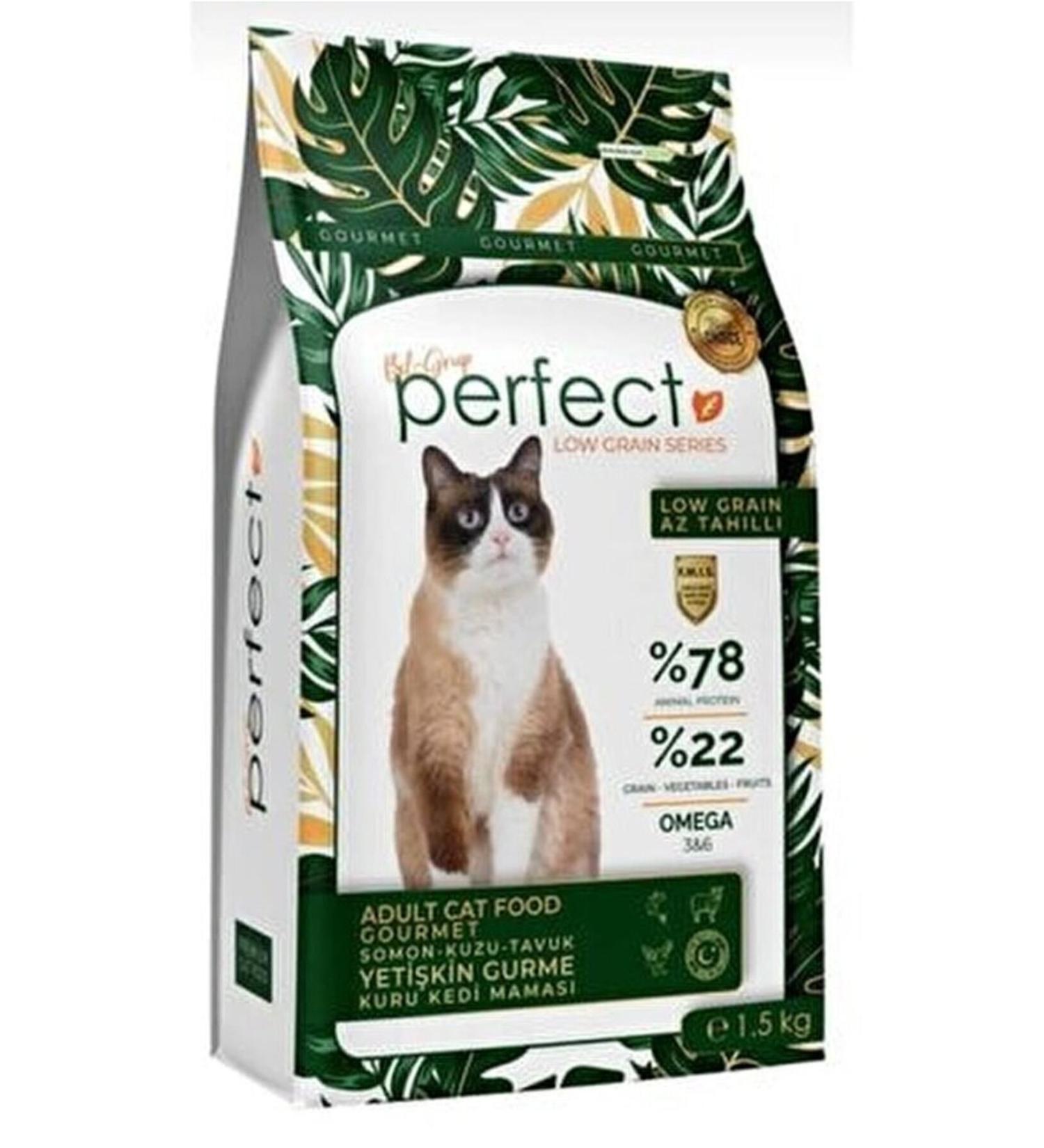 PERFECT Low Grain Adult Gourmet (lamb chicken salmon) Cat Food 1.5 Kg