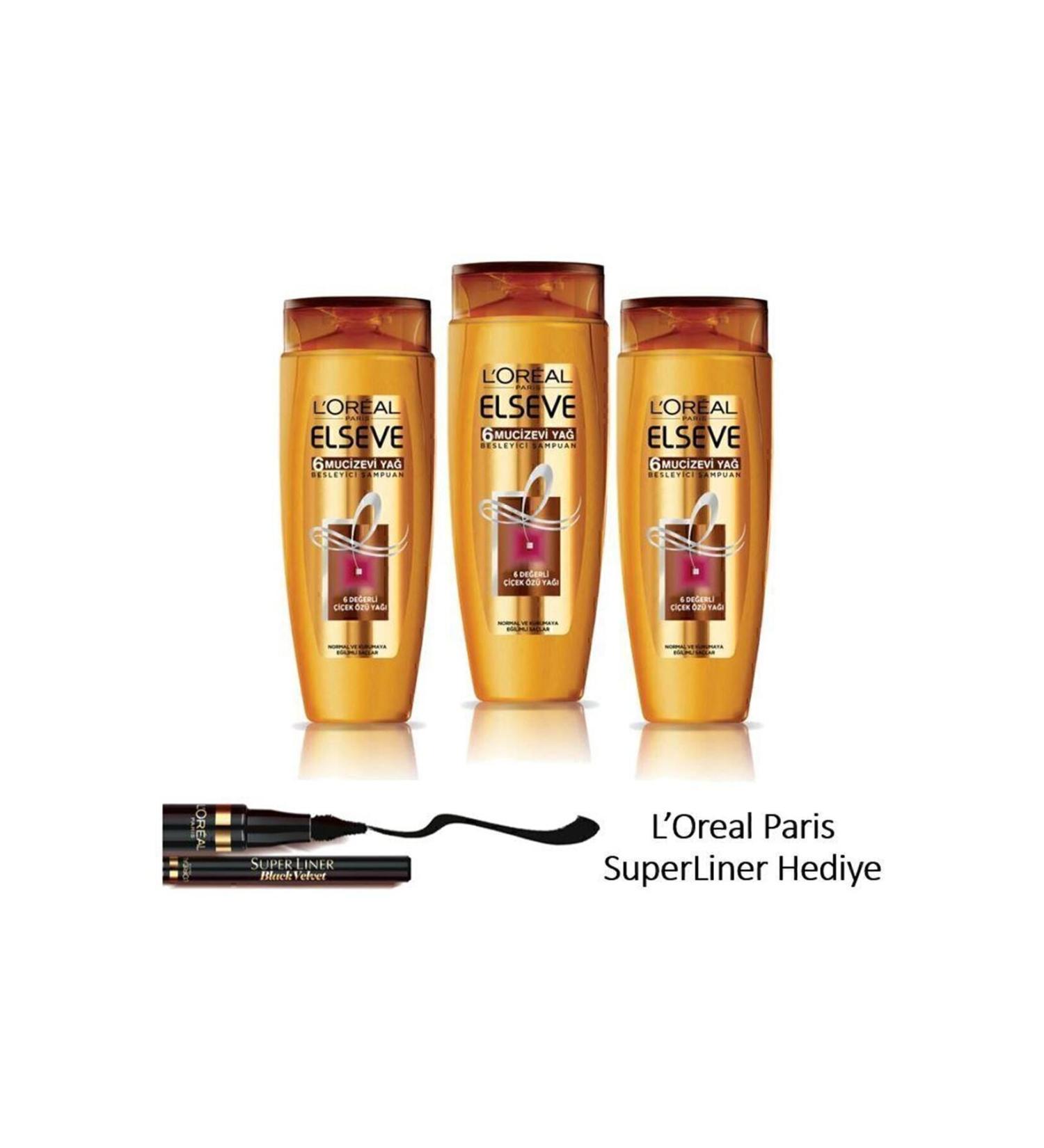 Elseve 3-Piece Set L'Or al Paris Elseve 6 Miraculous Oil Shampoo 550 ml 36005235716593