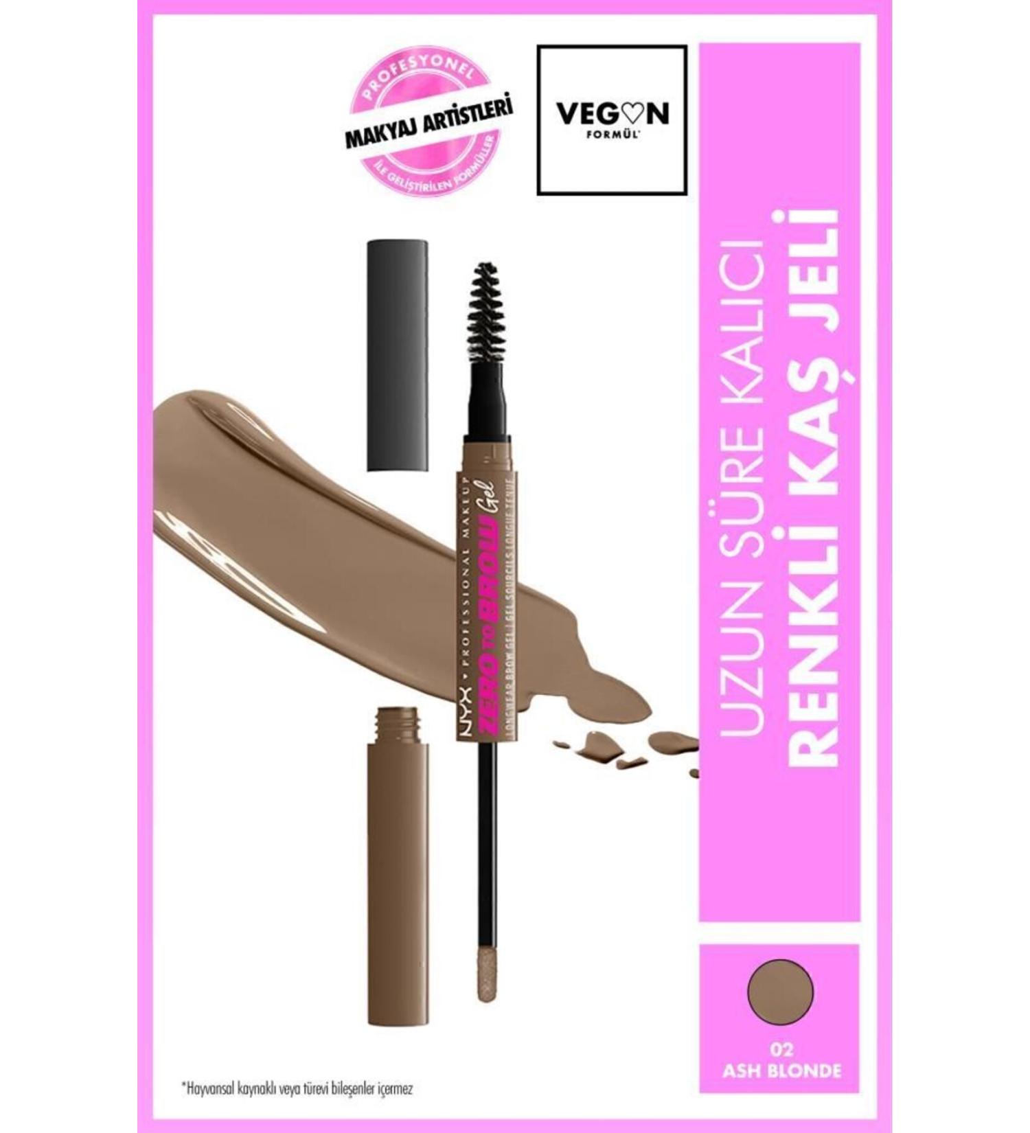 NYX Professional Makeup Zero to Brow Long-Lasting Eyebrow Gel - Ash Blonde - Buy Online on GoSupps.com