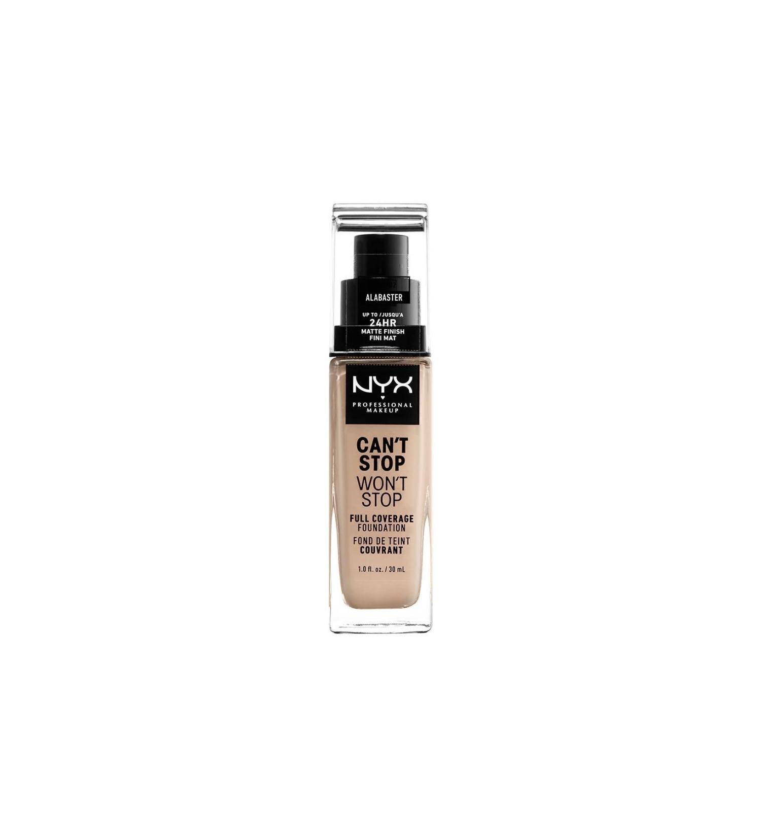 NYX Professional Makeup Foundation - Can't Stop Won't Stop Full Coverage Foundation 02 Alabaster 30 ml 800897181086 - Buy Online on GoSupps.com