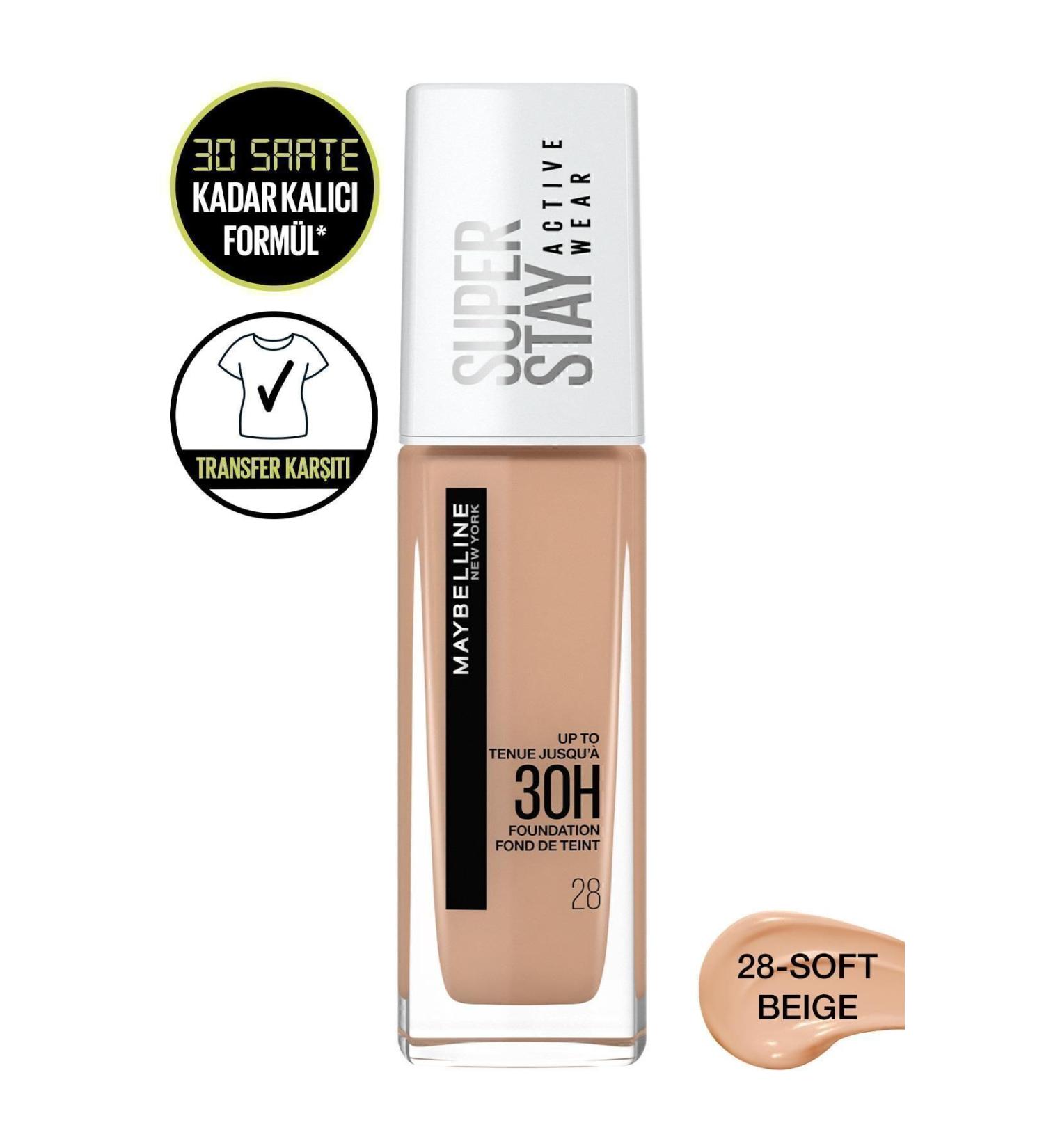 Maybelline New York Superstay Active Wear 30h Foundation 28 Soft Beige - Buy Online on GoSupps.com