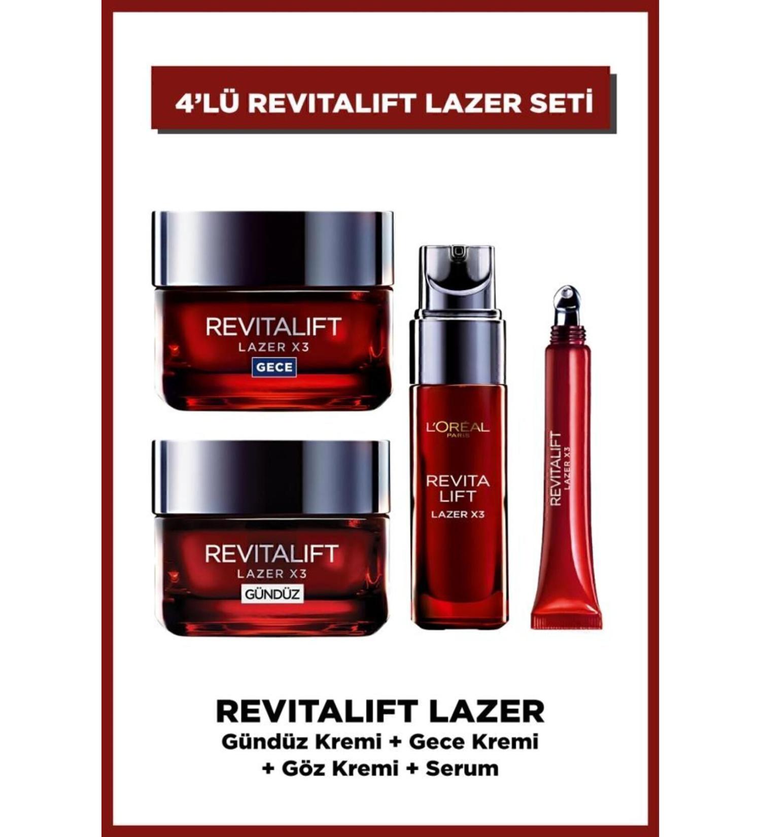 L'Oreal Paris Revitalift Laser X3 Intensive Anti-Aging Anti-Wrinkle 4-Piece Skin Care Set - Buy Online on GoSupps.com
