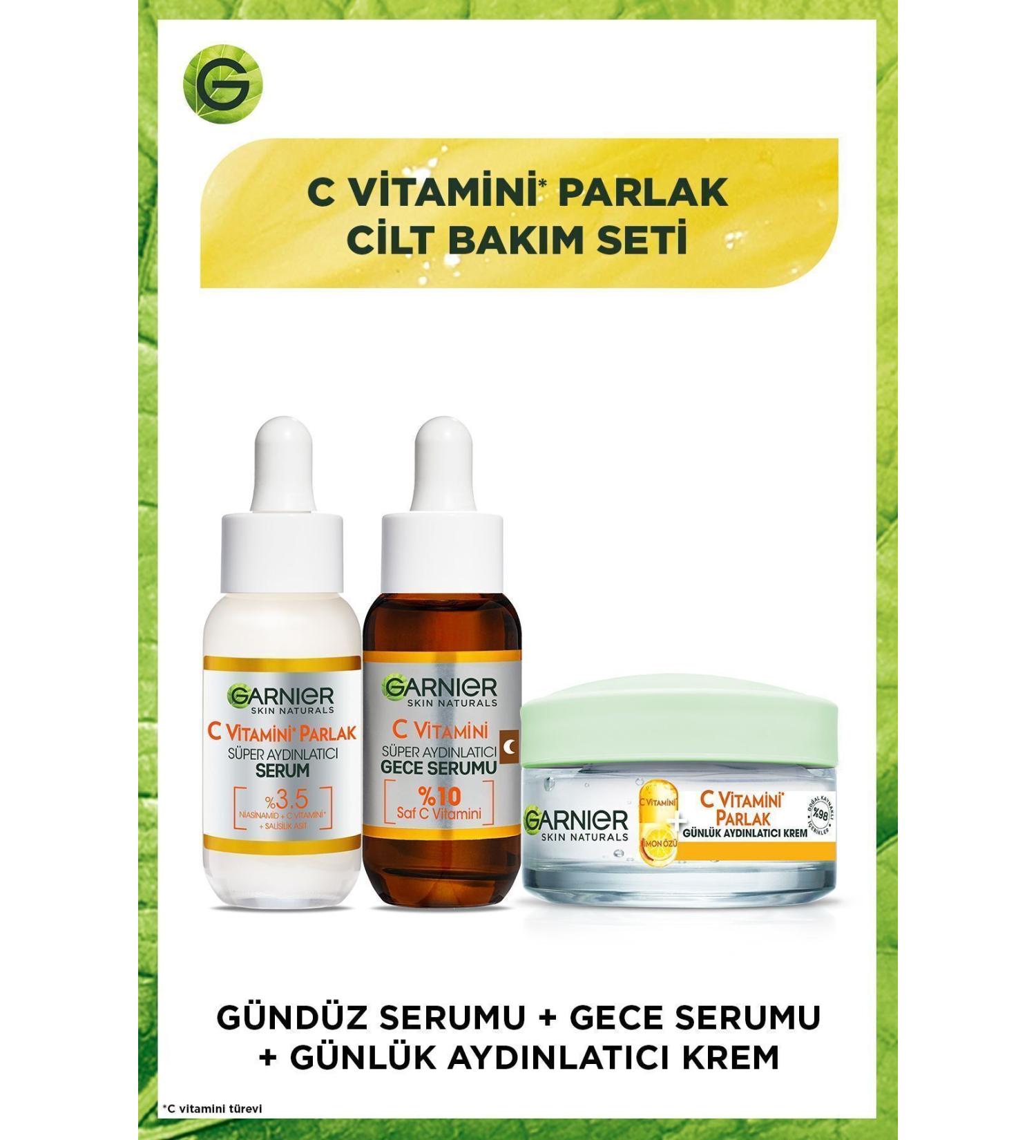 Garnier Super Brightening Day and Night Serum & Vitamin C Brightening Daily Brightening Cream - Buy Online on GoSupps.com