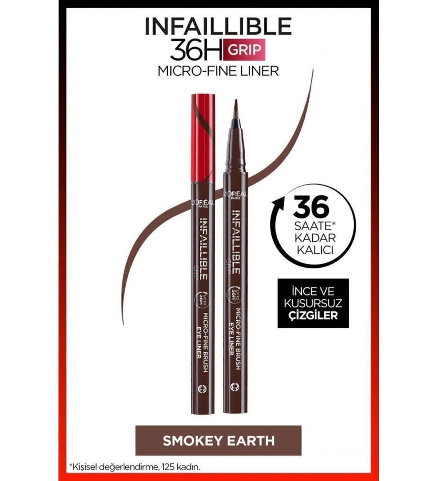 L'Oreal Paris Infaillible 36H Grip Micro Fine Eyeliner 02 Smokey Earth - Buy Online on GoSupps.com