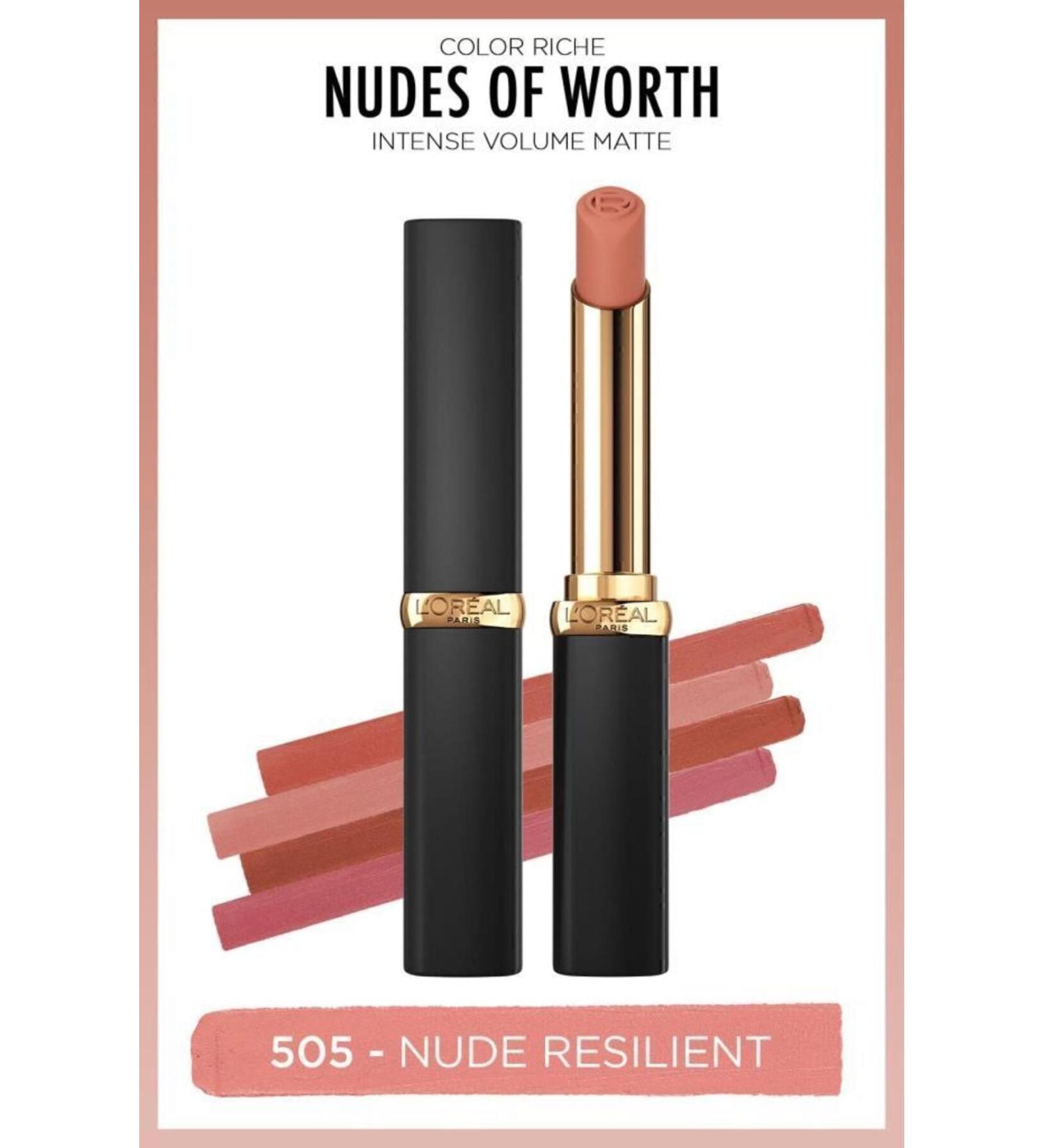 L'Oreal Paris Color Riche Intense Volume Matte Lipstick - 505 Nude Resilient - Buy Online on GoSupps.com