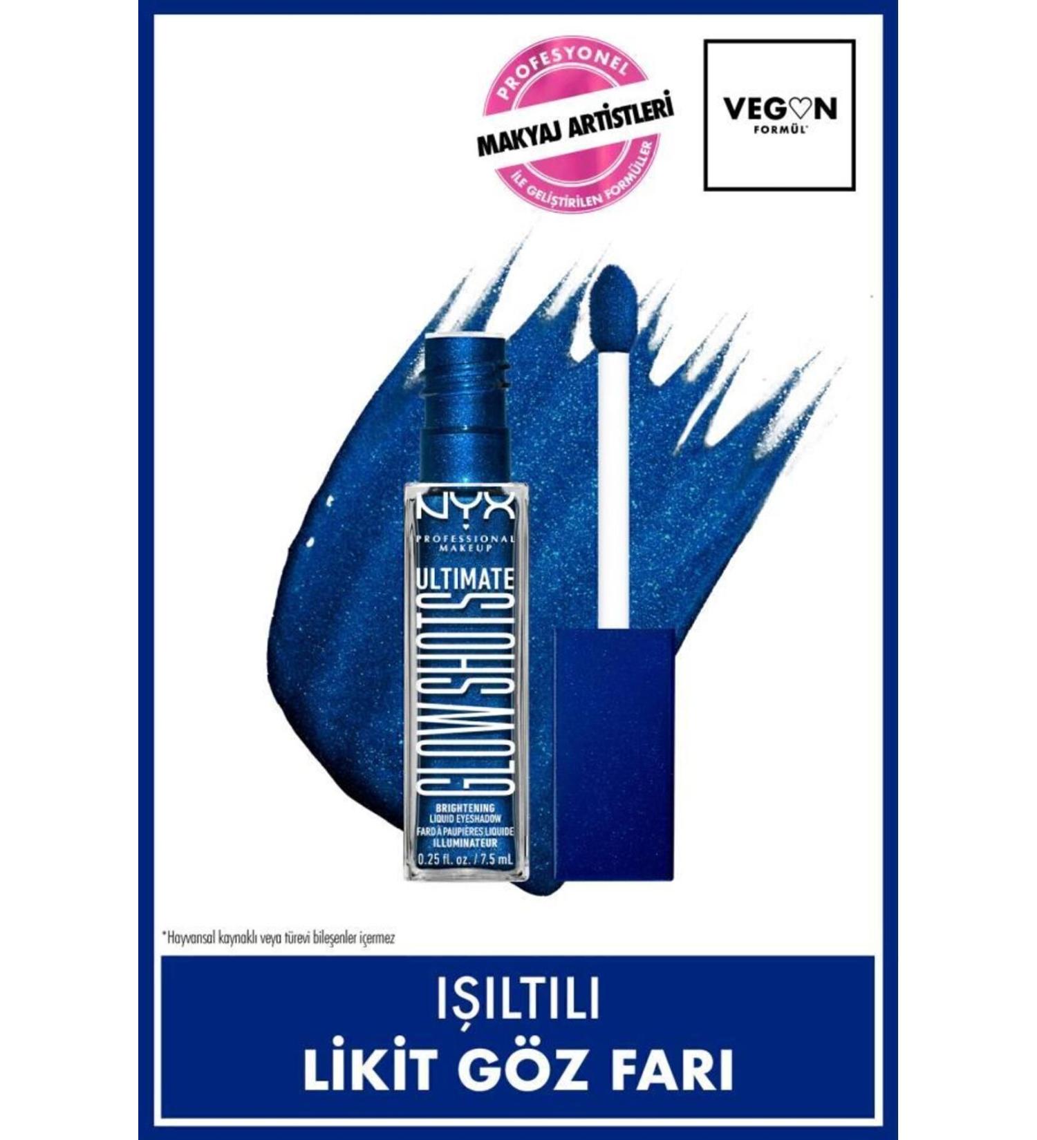 NYX Professional Makeup Ultimate Glow Shots Shimmering Liquid Eyeshadow - 21 Blueberry Bank - Buy Online on GoSupps.com