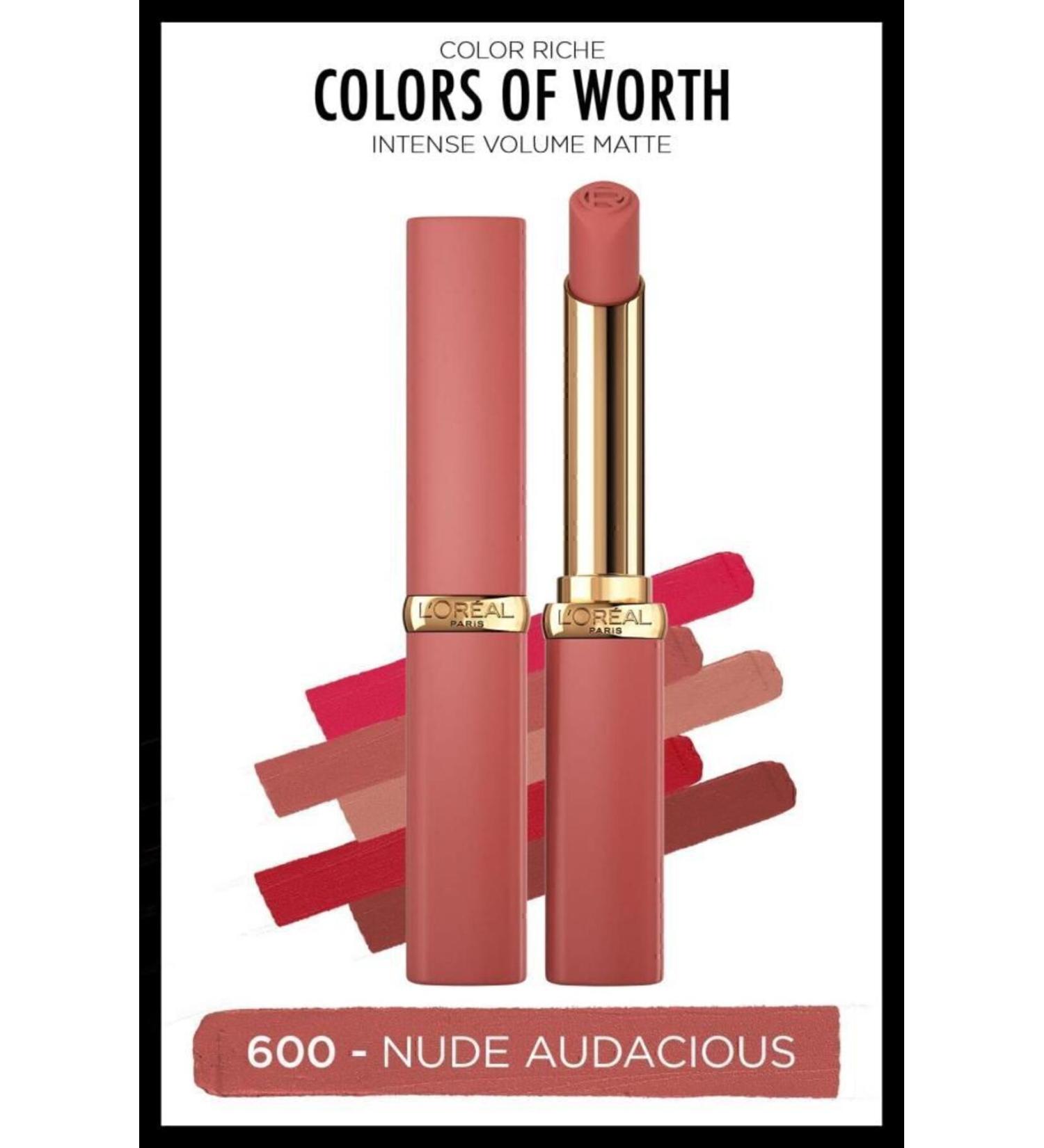L'Oreal Paris Color Riche Colors Of Worth Intense Volume Matte Lipstick - 600 Nude Audacious - Buy Online on GoSupps.com