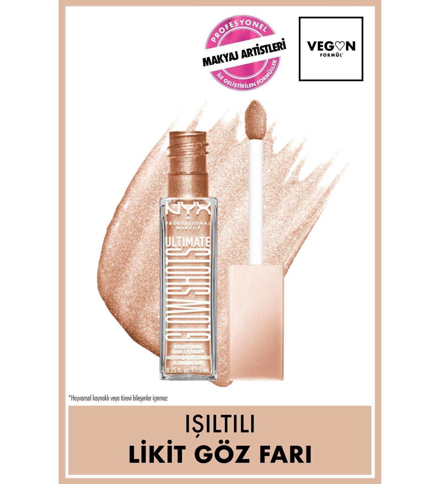 NYX Professional Makeup Ultimate Glow Shots Shimmering Liquid Eyeshadow - 05 Highkey Lychee - Buy Online on GoSupps.com