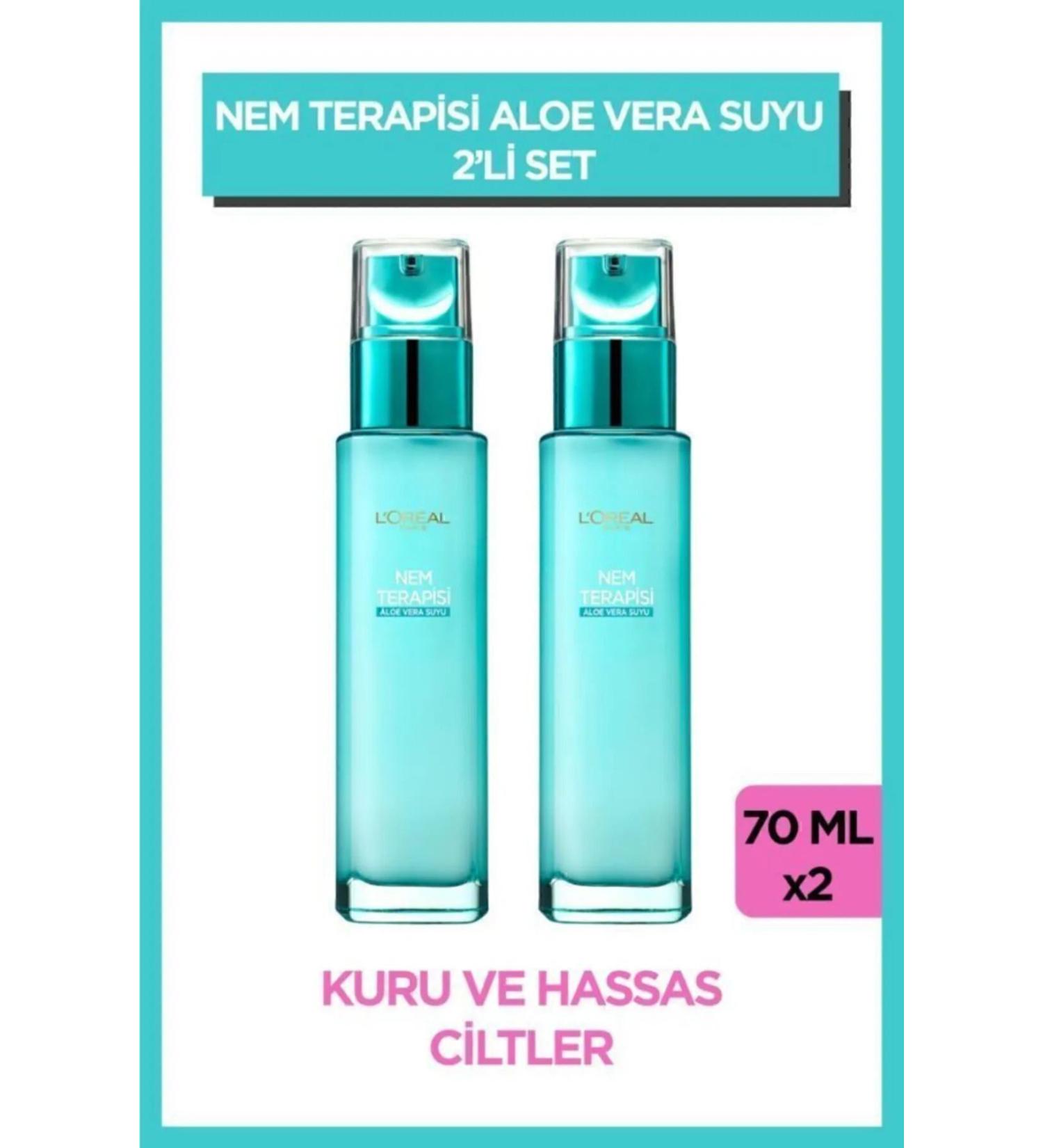 L'Oreal Paris Moisture Therapy Aloe Vera Juice Moisturizing Cream for Dry and Sensitive Skin Set of 2