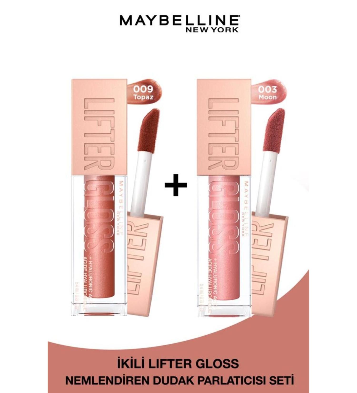 Maybelline New York Lifter Gloss Moisturizing Lip Gloss 003 Moon & 009 Topaz - Buy Online on GoSupps.com